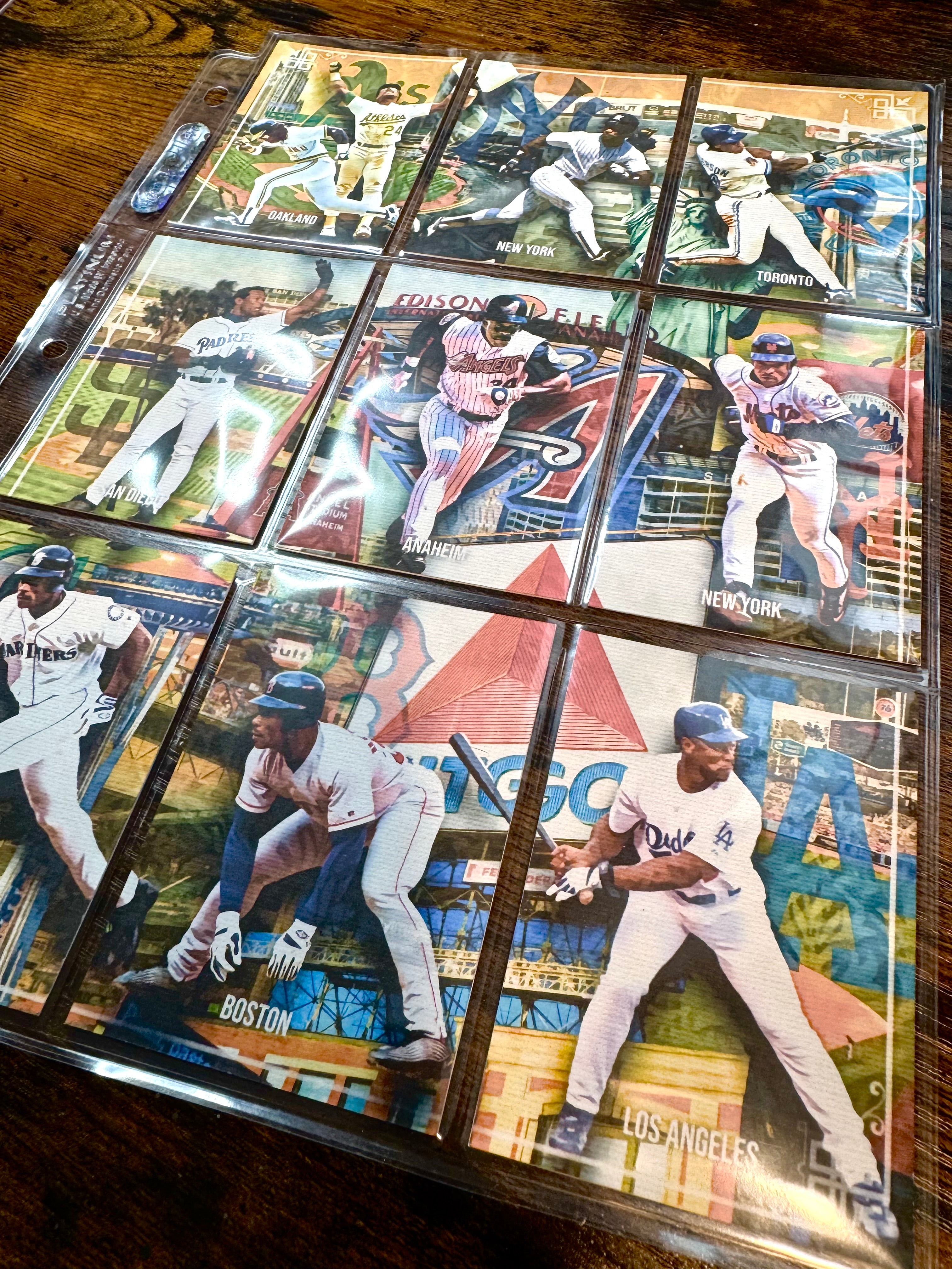 Rickey Henderson Baseball Card Art – 9-Card Puzzle Set – Handmade Limited Edition Sports Collectible (Only 10 Sets Made)