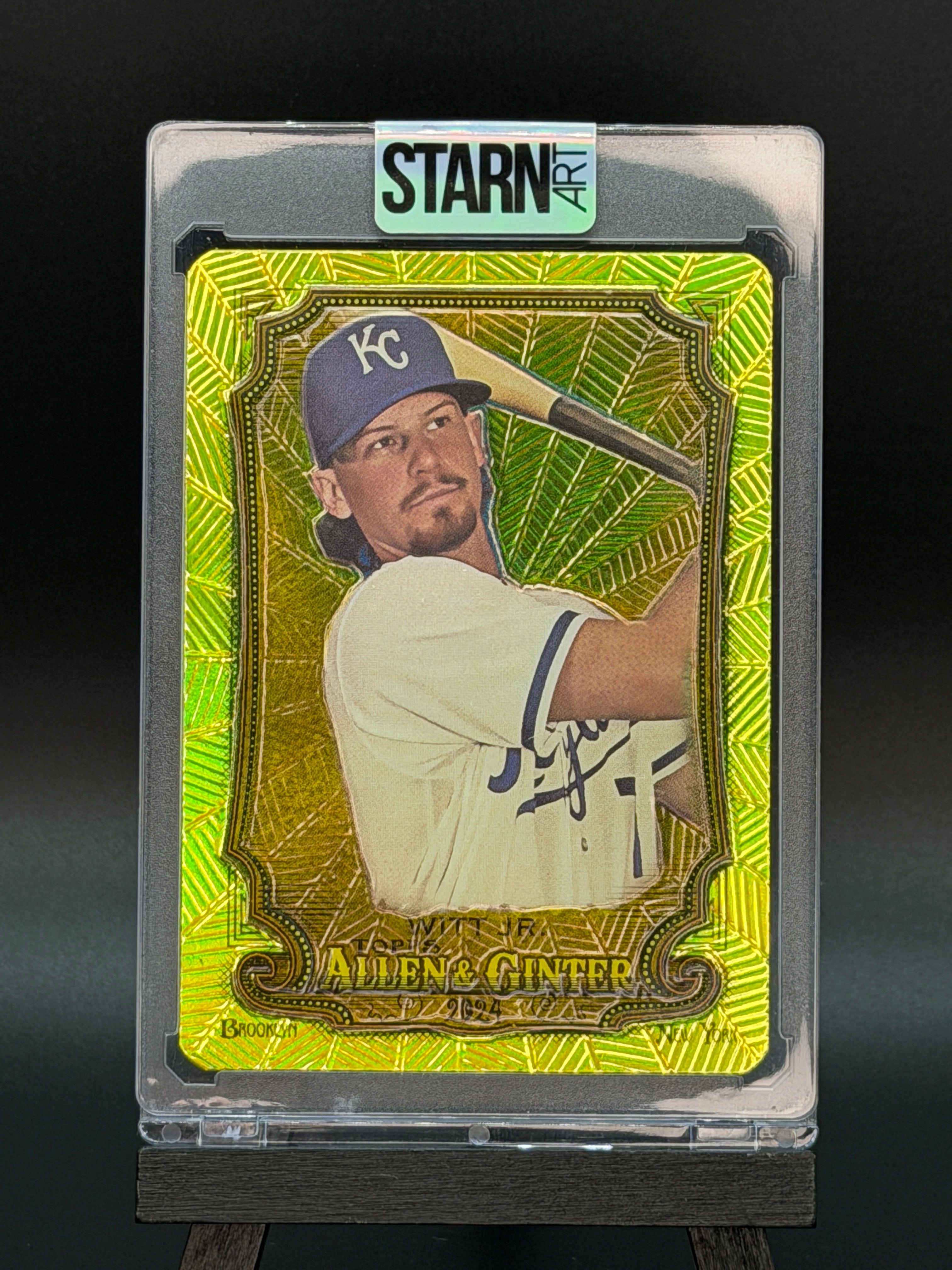 Bobby Witt Jr. Custom 1/1 Baseball Card Art - Painted and Embossed