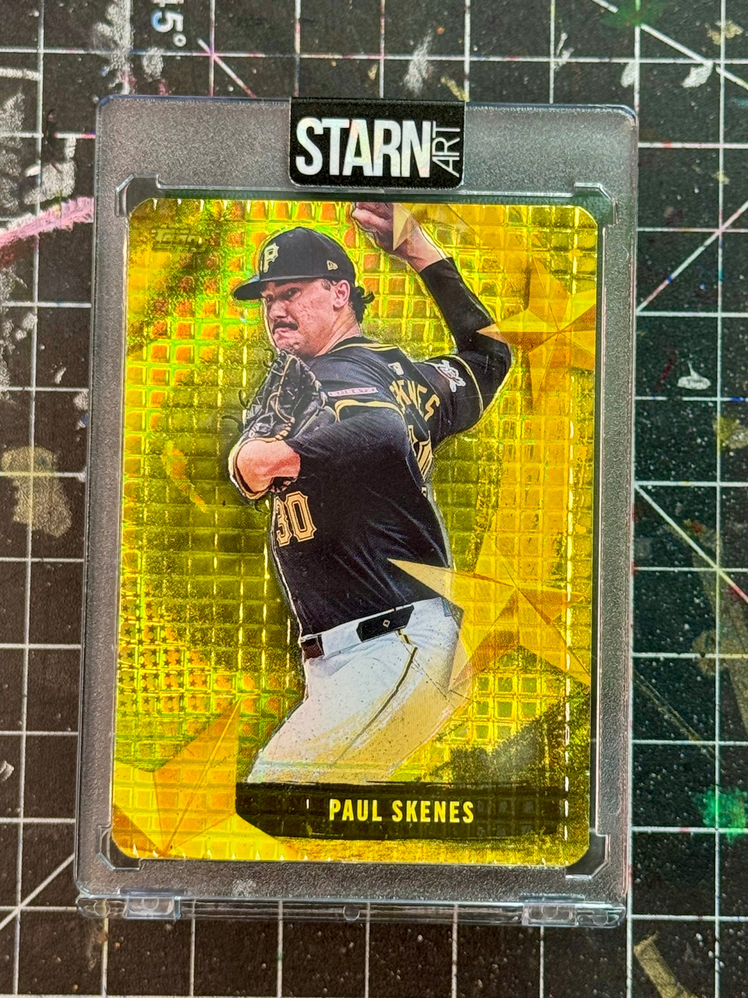 Paul Skenes Custom 1/1 Baseball Card Art - Painted and Embossed