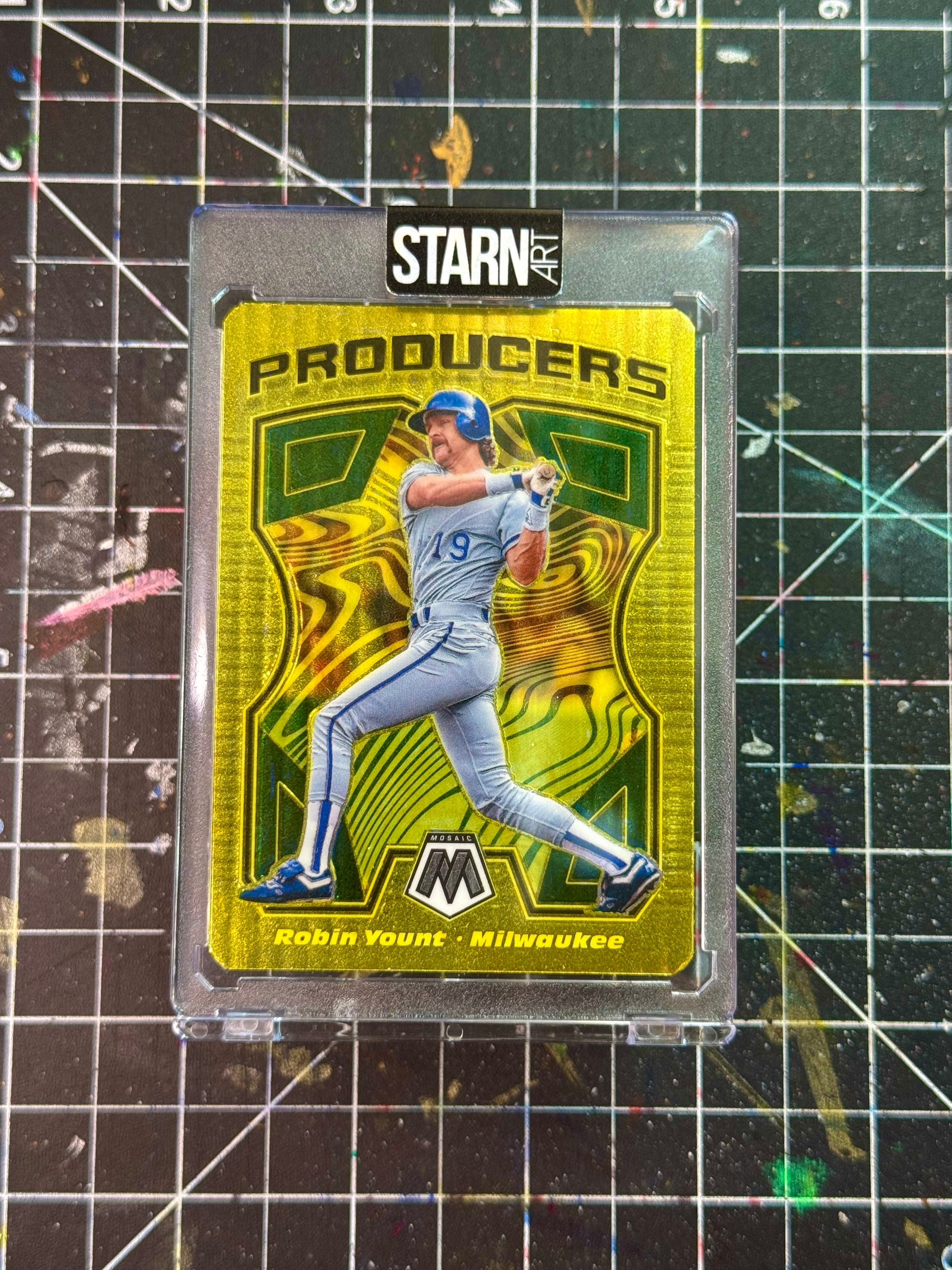 Robin Yount Custom 1/1 Baseball Card Art - Painted and Embossed