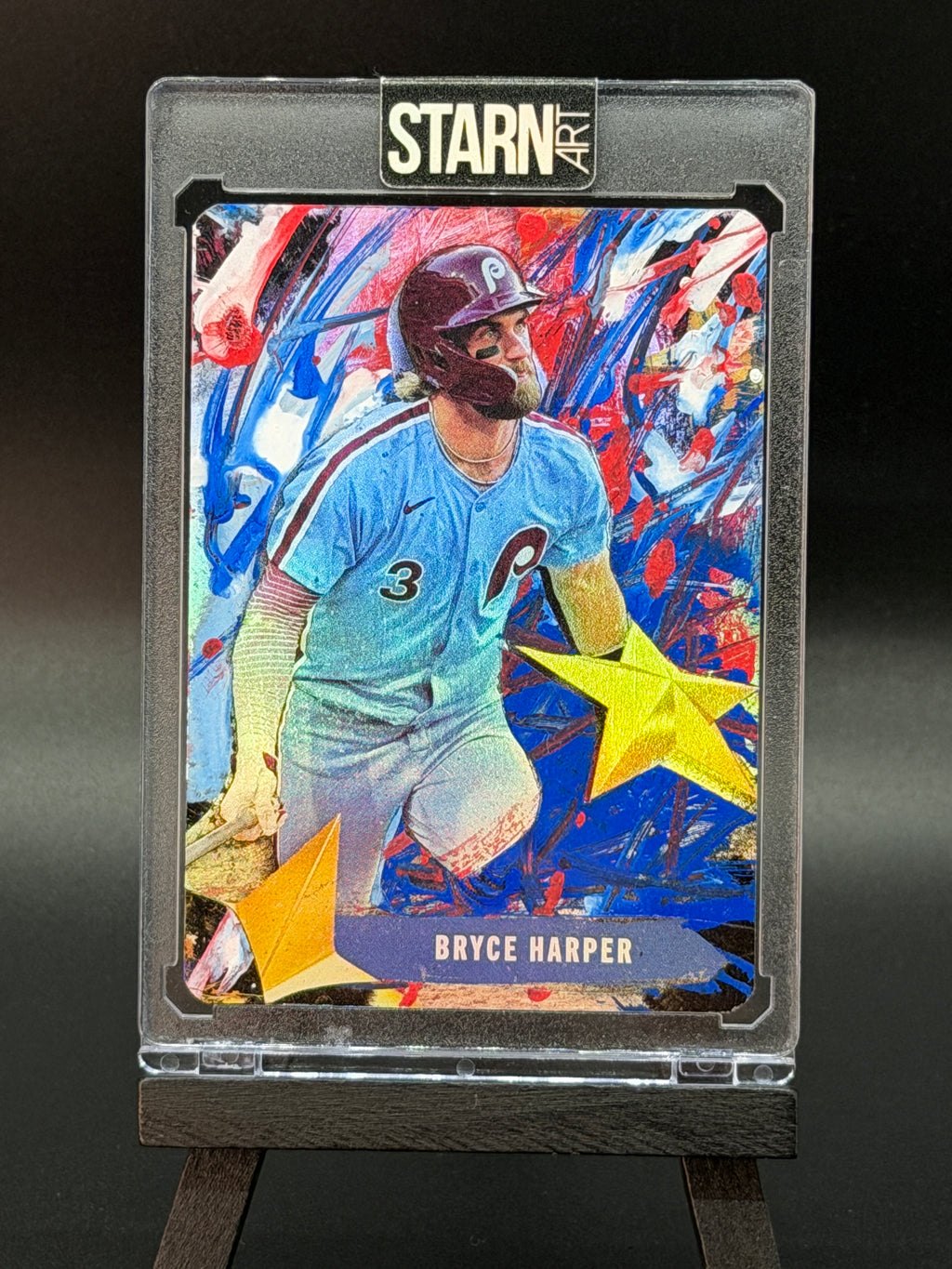 Bryce Harper Custom 1/1 Baseball Card Art - Painted and Embossed