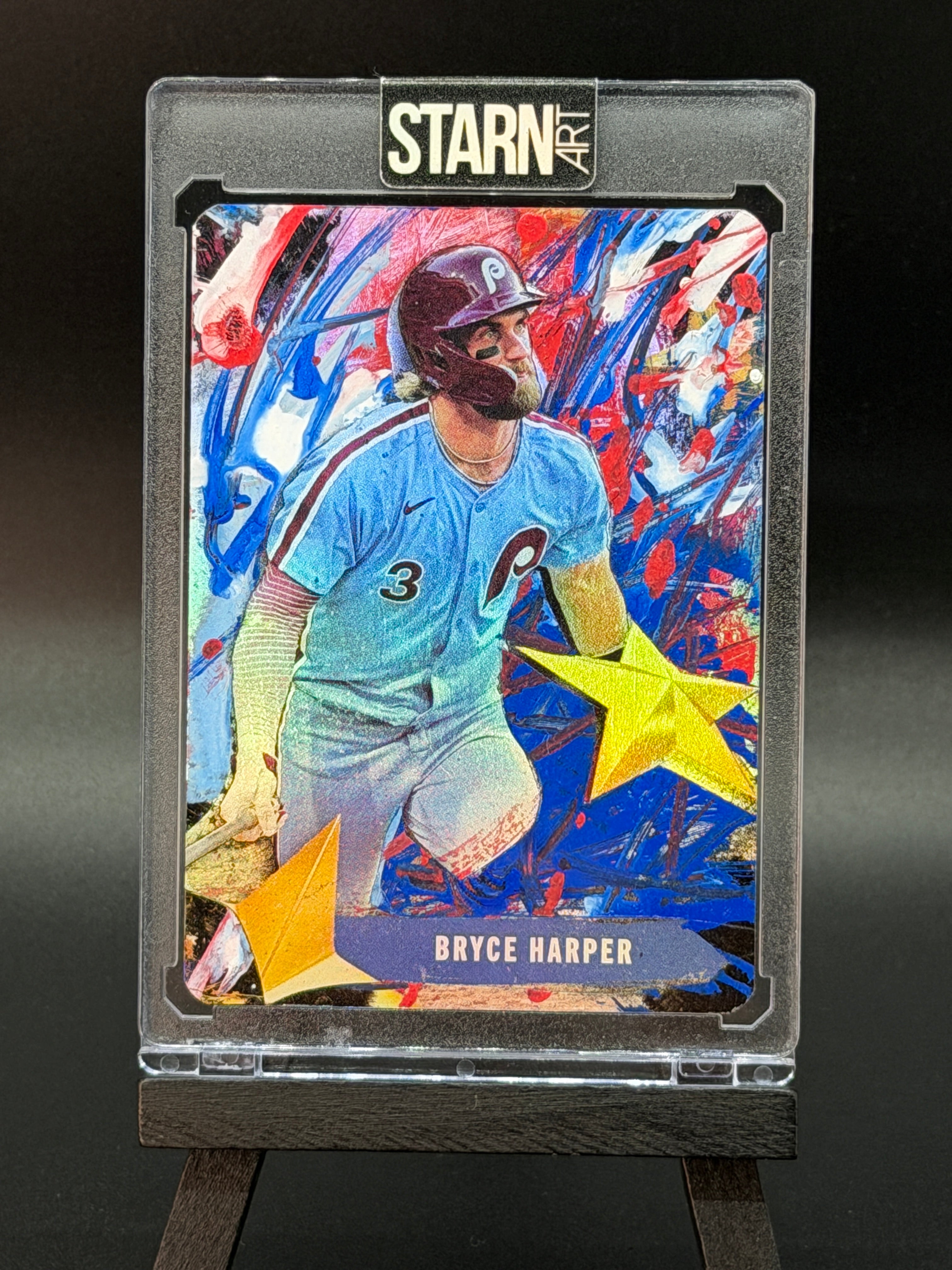 Bryce Harper Custom 1/1 Baseball Card Art - Painted and Embossed