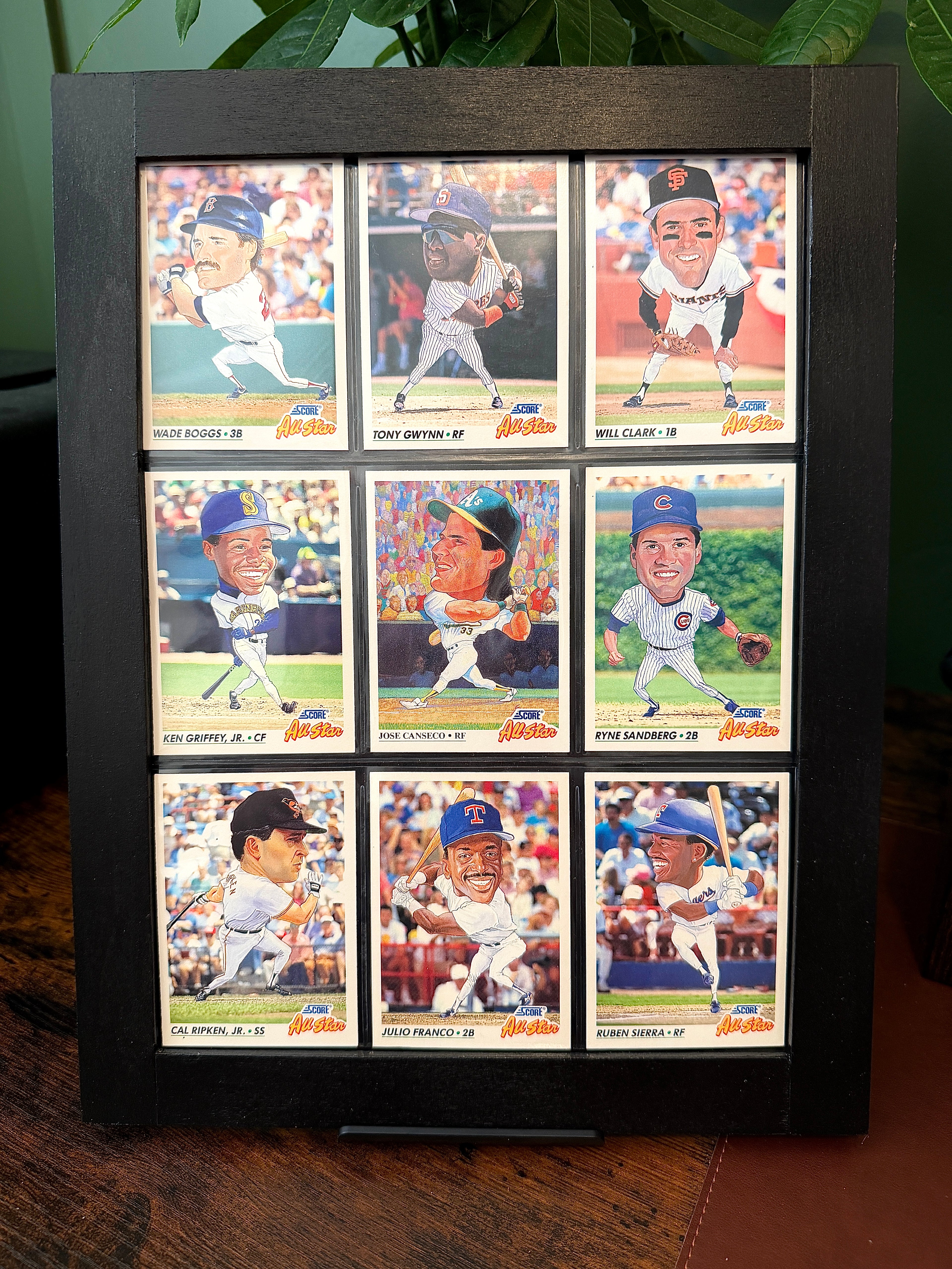 Trading Card Display Frame • Top-Loading 9-Card Binder Page Frame • Handmade Wood Display for Sports, Pokémon, MTG • Swappable