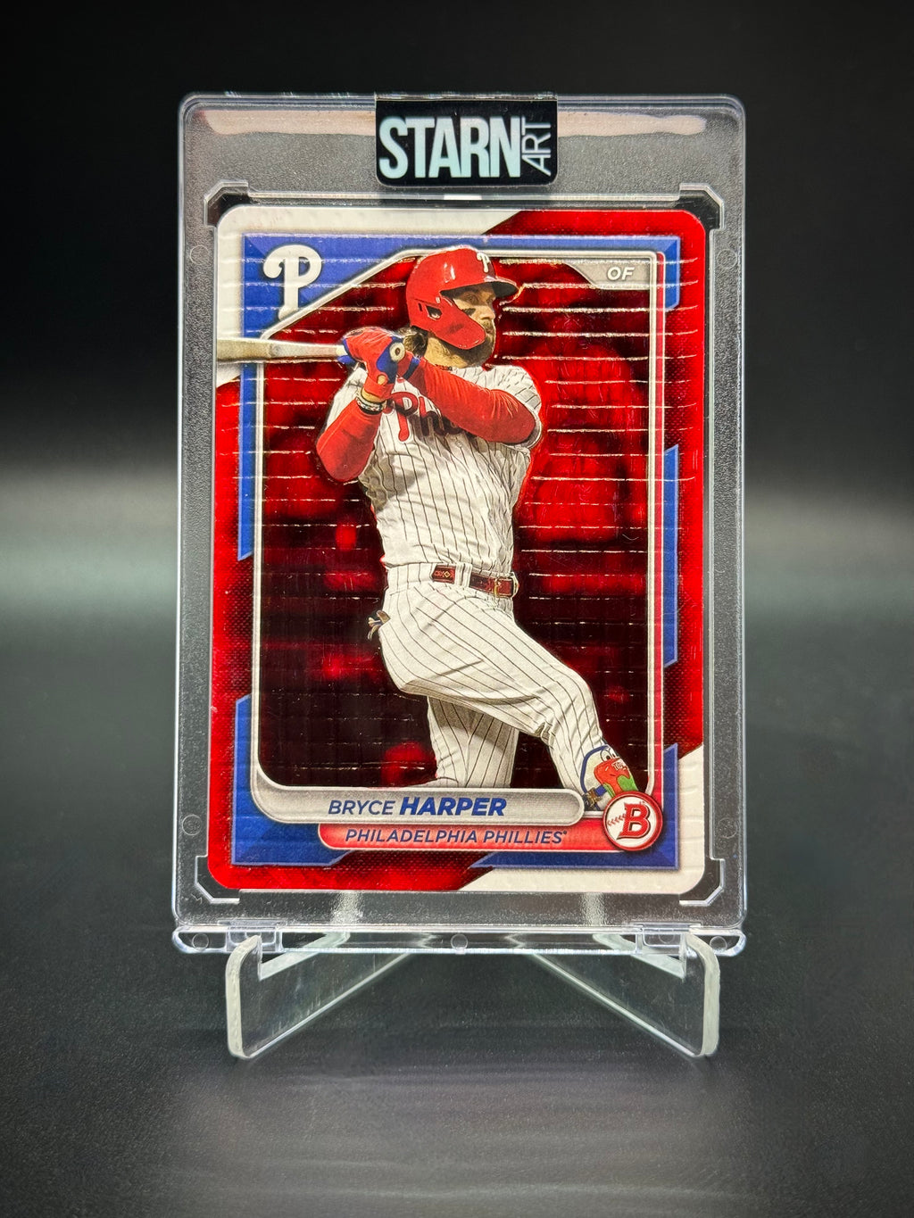 Bryce Harper Custom 1/1 Baseball Card Art - Painted and Embossed