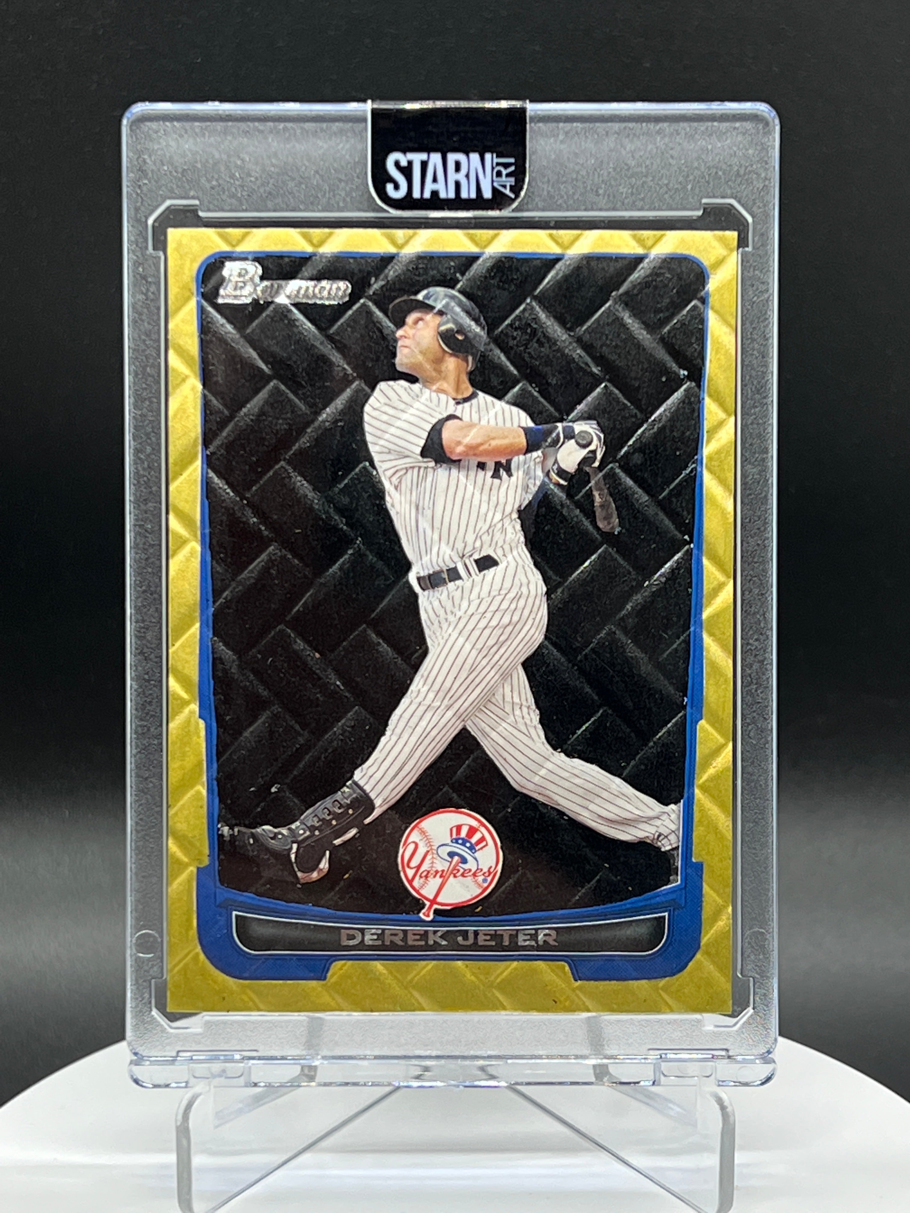 Derek Jeter Custom 1/1 Baseball Card Art - Painted and Embossed