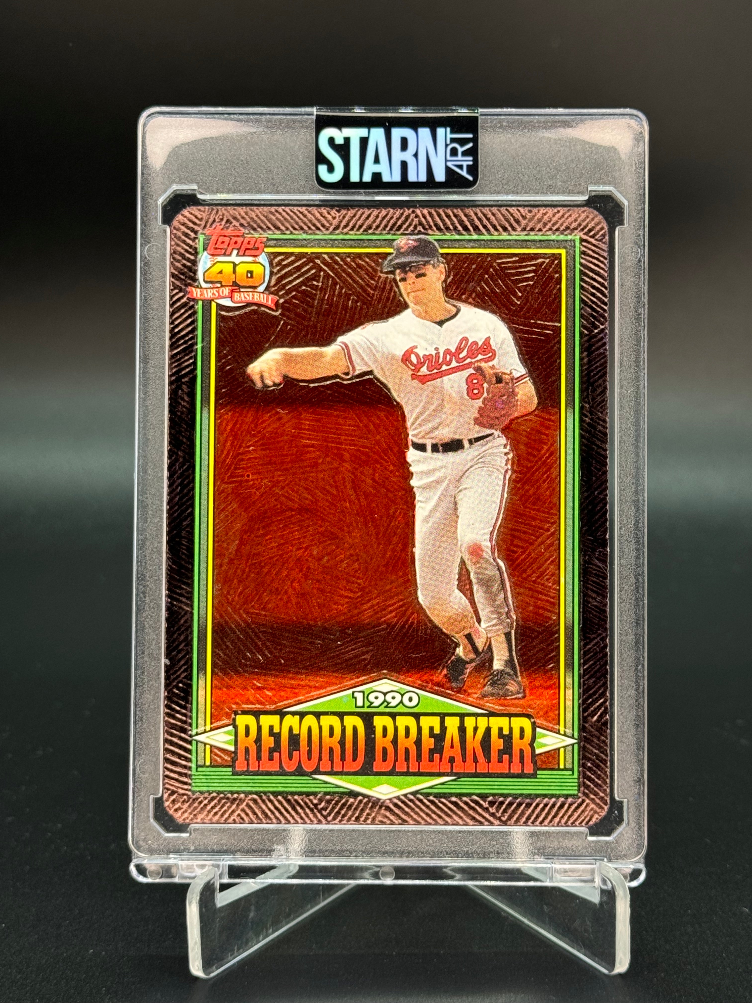 Cal Ripken Jr. Custom 1/1 Baseball Card Art - Painted and Embossed