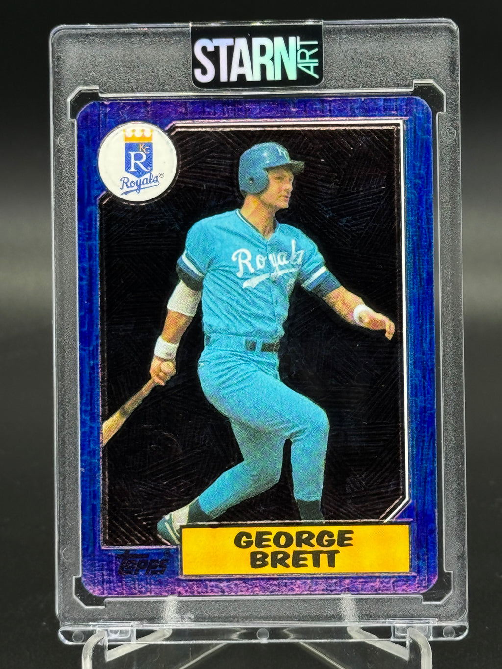 George Brett Custom 1/1 Baseball Card Art - Painted and Embossed