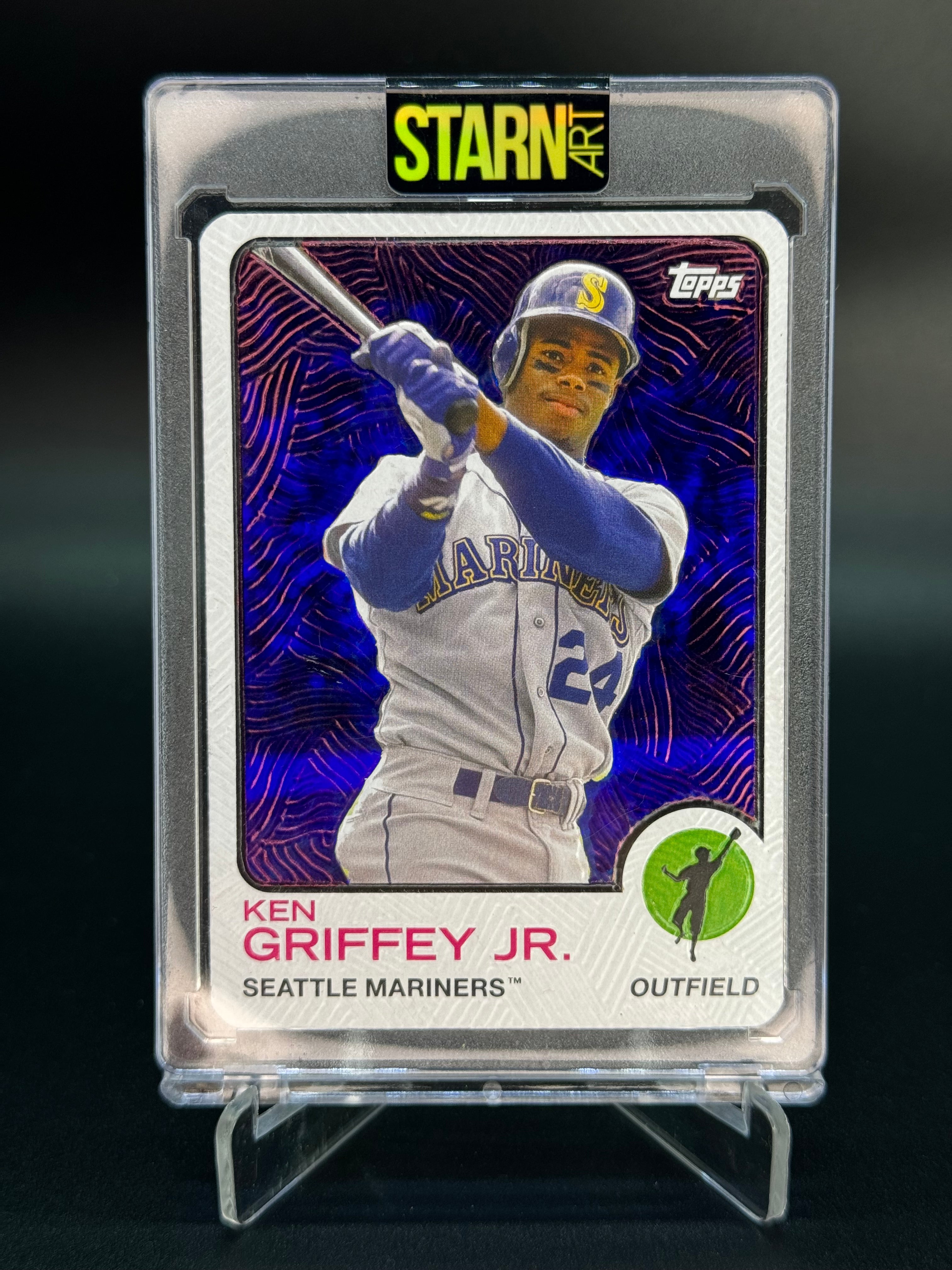 Ken Griffey Jr. Custom 1/1 Baseball Card Art - Painted and Embossed