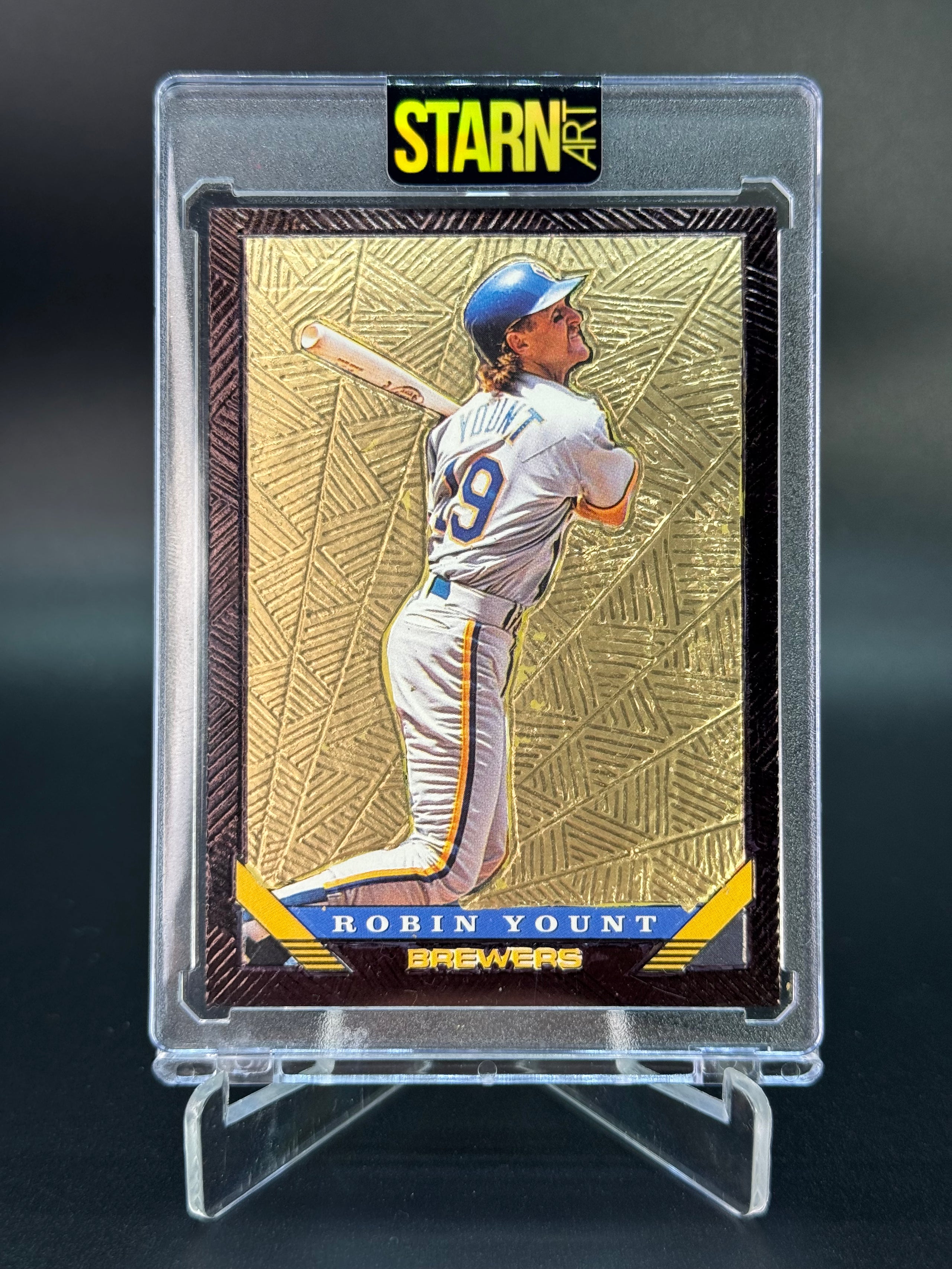 Robin Yount Custom 1/1 Baseball Card Art - Painted and Embossed