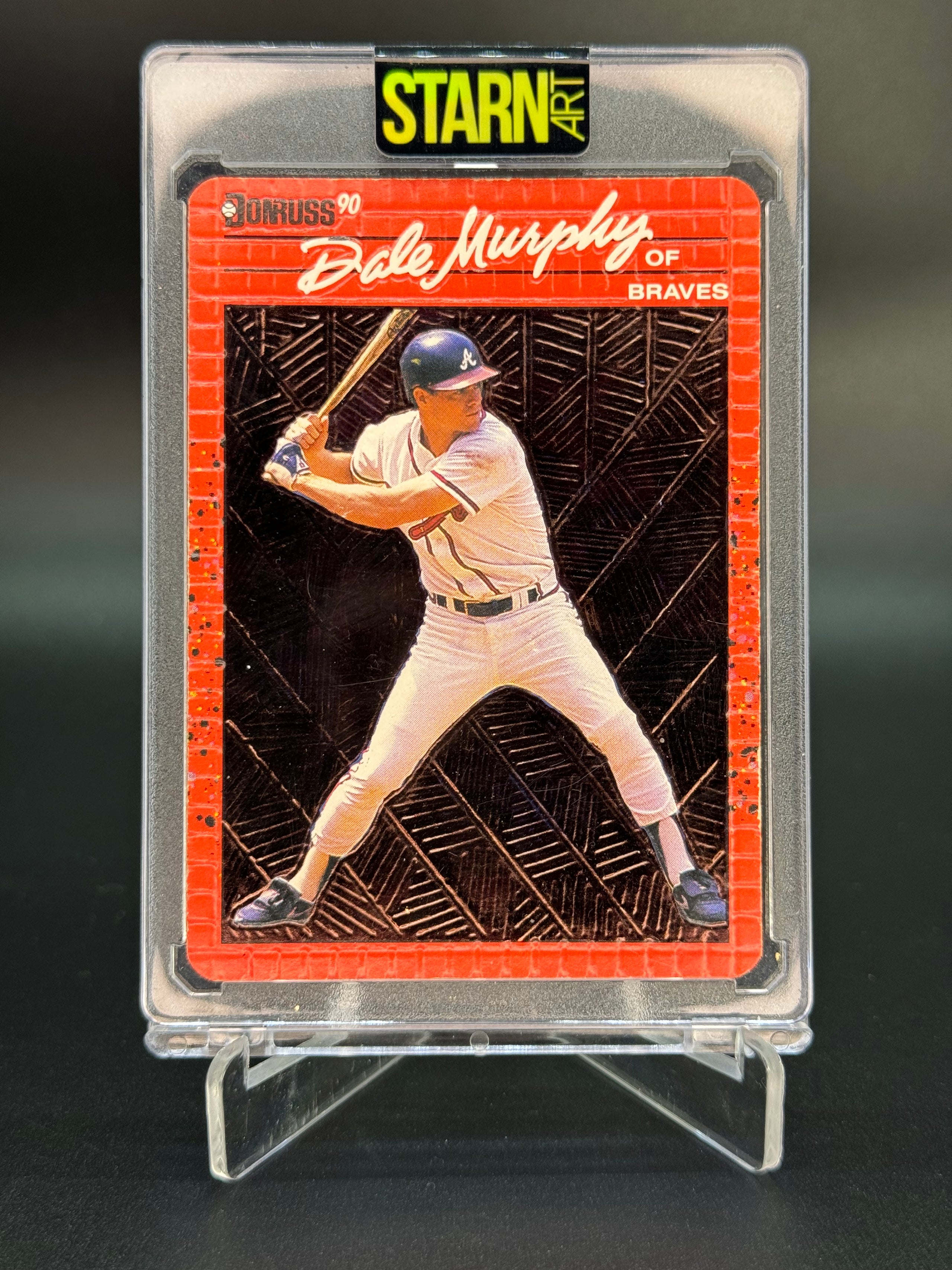 Dale Murphy Custom 1/1 Baseball Card Art - Painted and Embossed