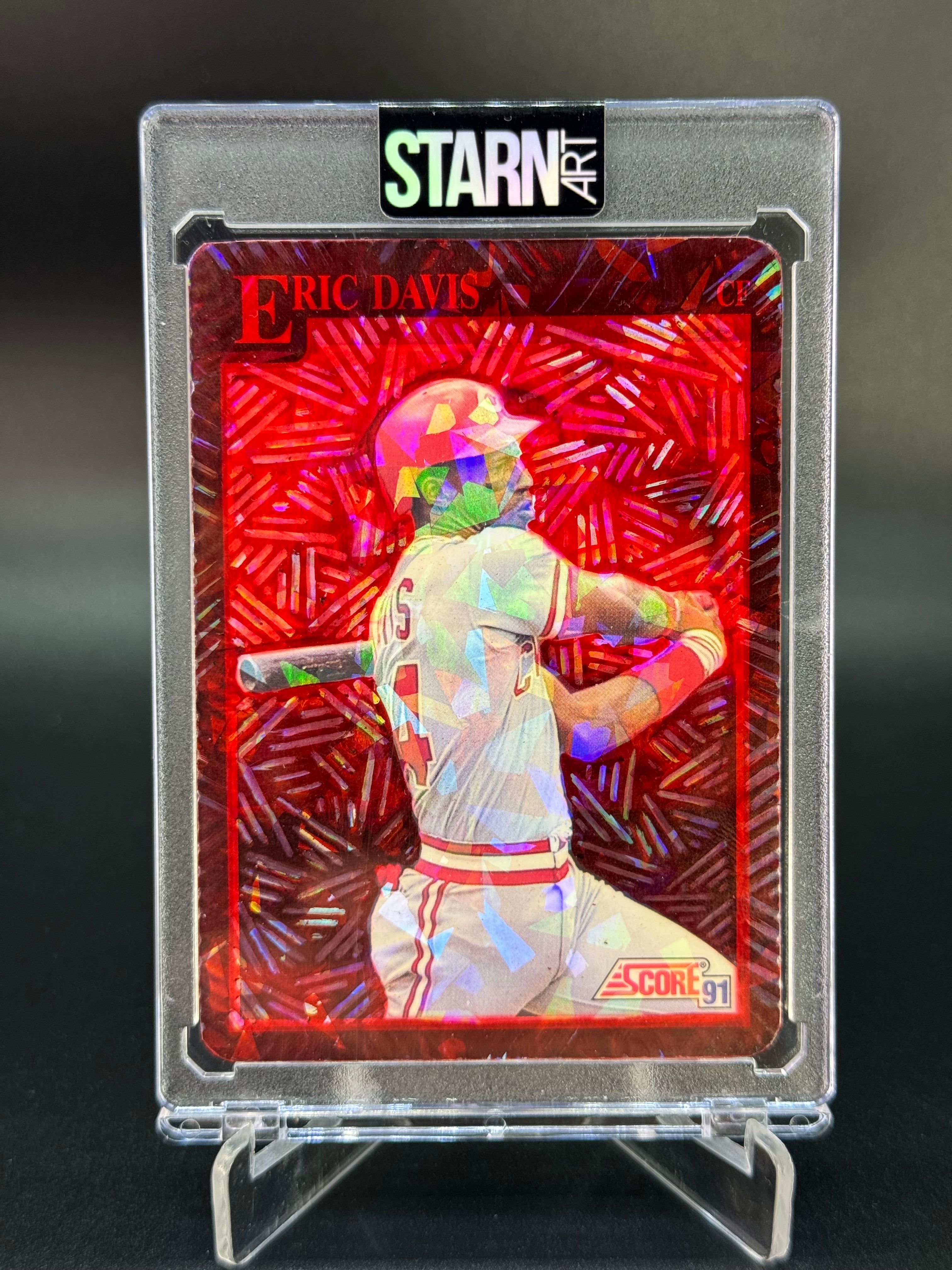 Eric Davis Custom 1/1 Baseball Card Art - Painted and Embossed