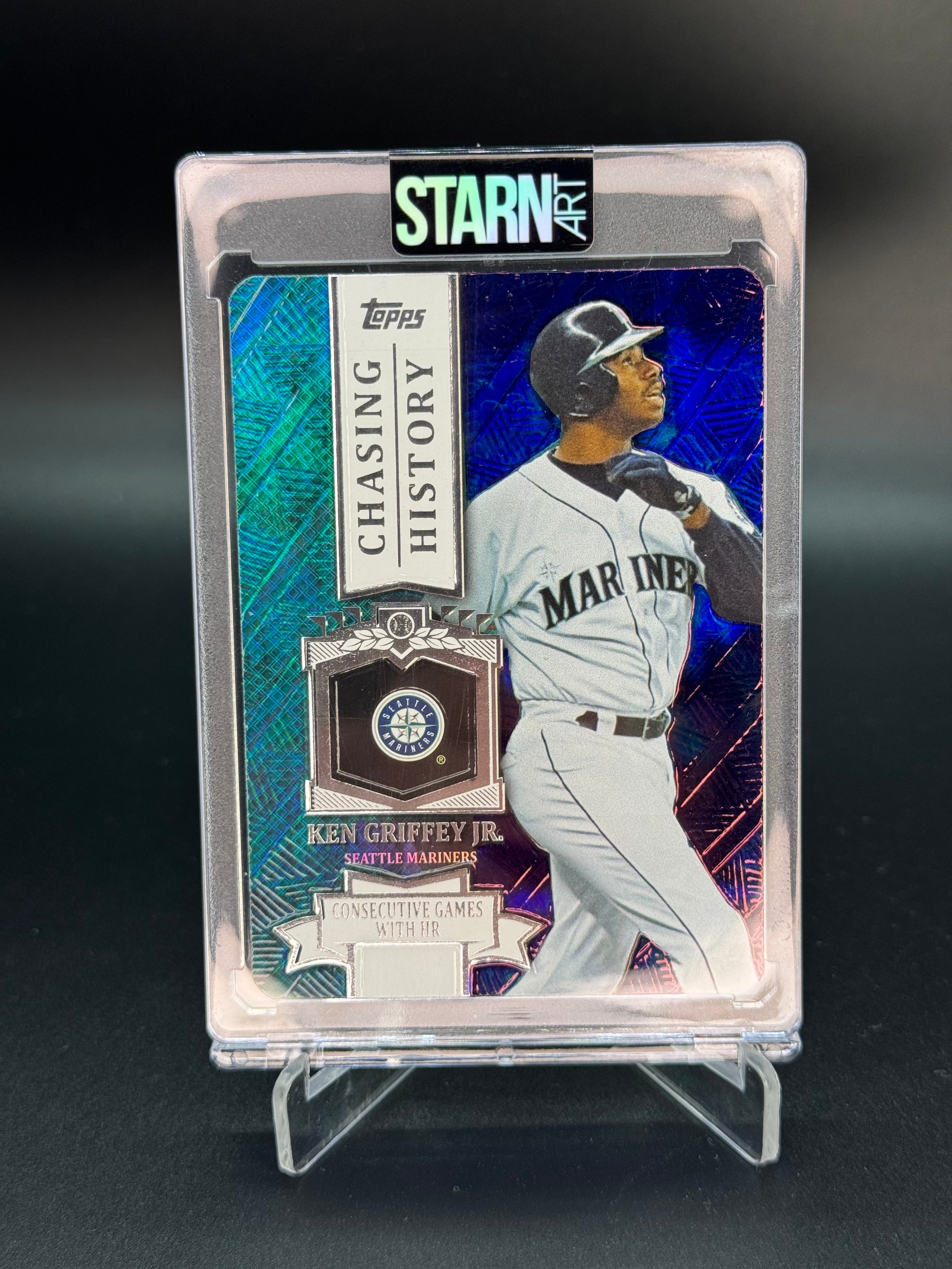 Ken Griffey Jr. Custom Embossed and Painted 1/1 Baseball Card Art