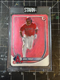 Mike Trout Custom 1/1 Baseball Card Art - Painted and Embossed