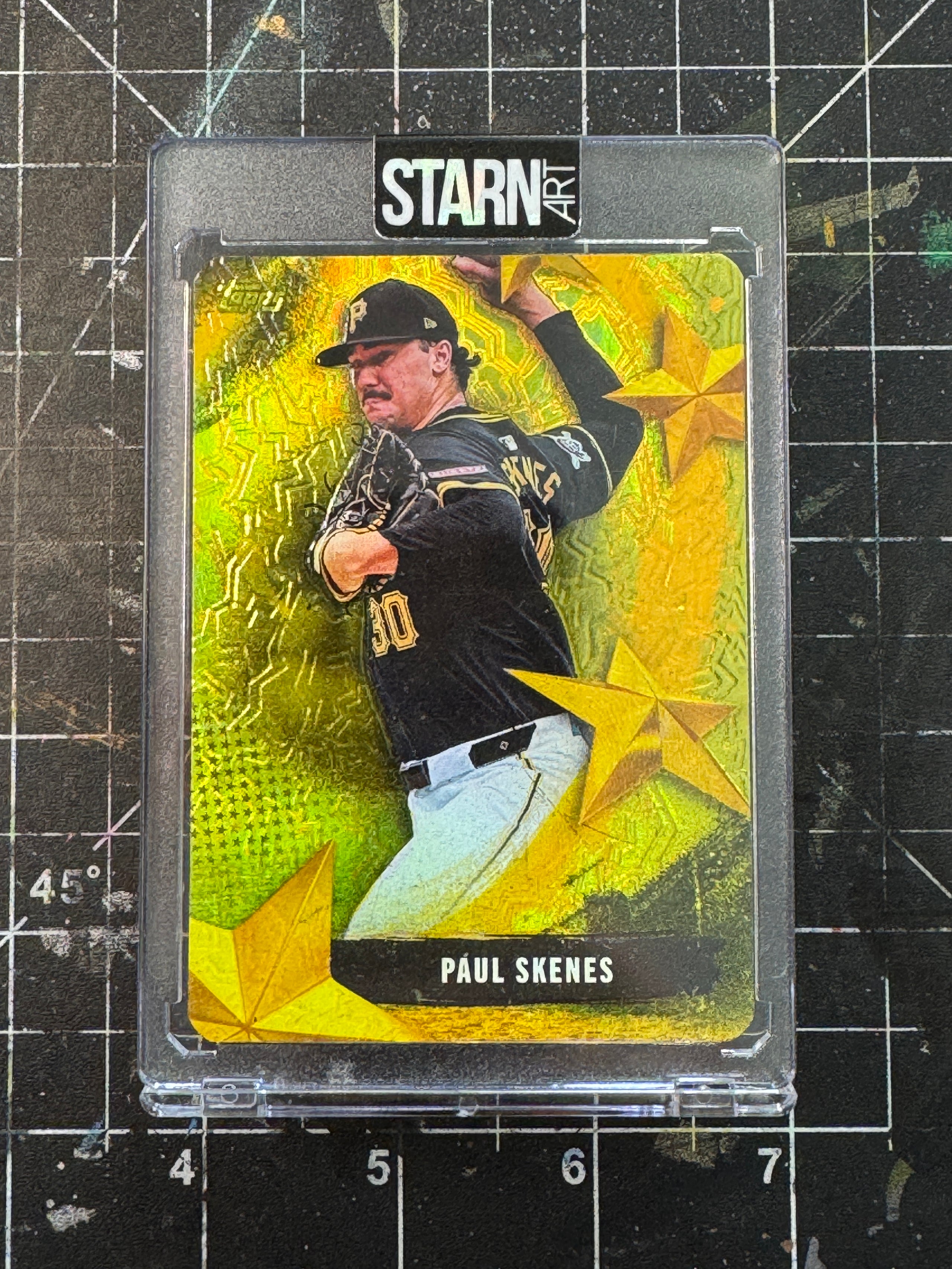 Paul Skenes Custom 1/1 Baseball Card Art - Painted and Embossed
