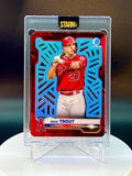 Mike Trout Custom 1/1 Baseball Card Art - Painted and Embossed