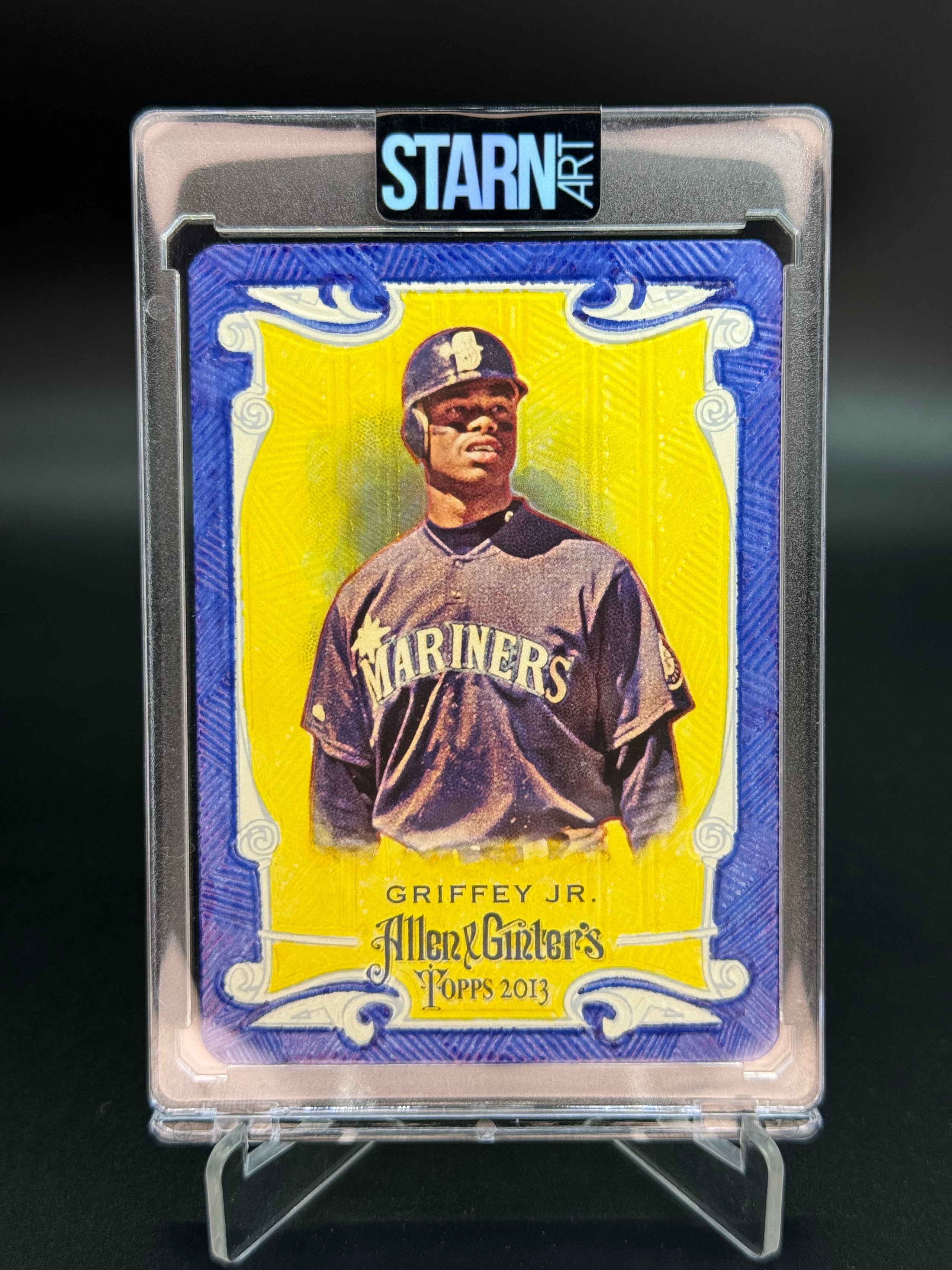 Ken Griffey Jr. Custom 1/1 Baseball Card Art - Painted and Embossed