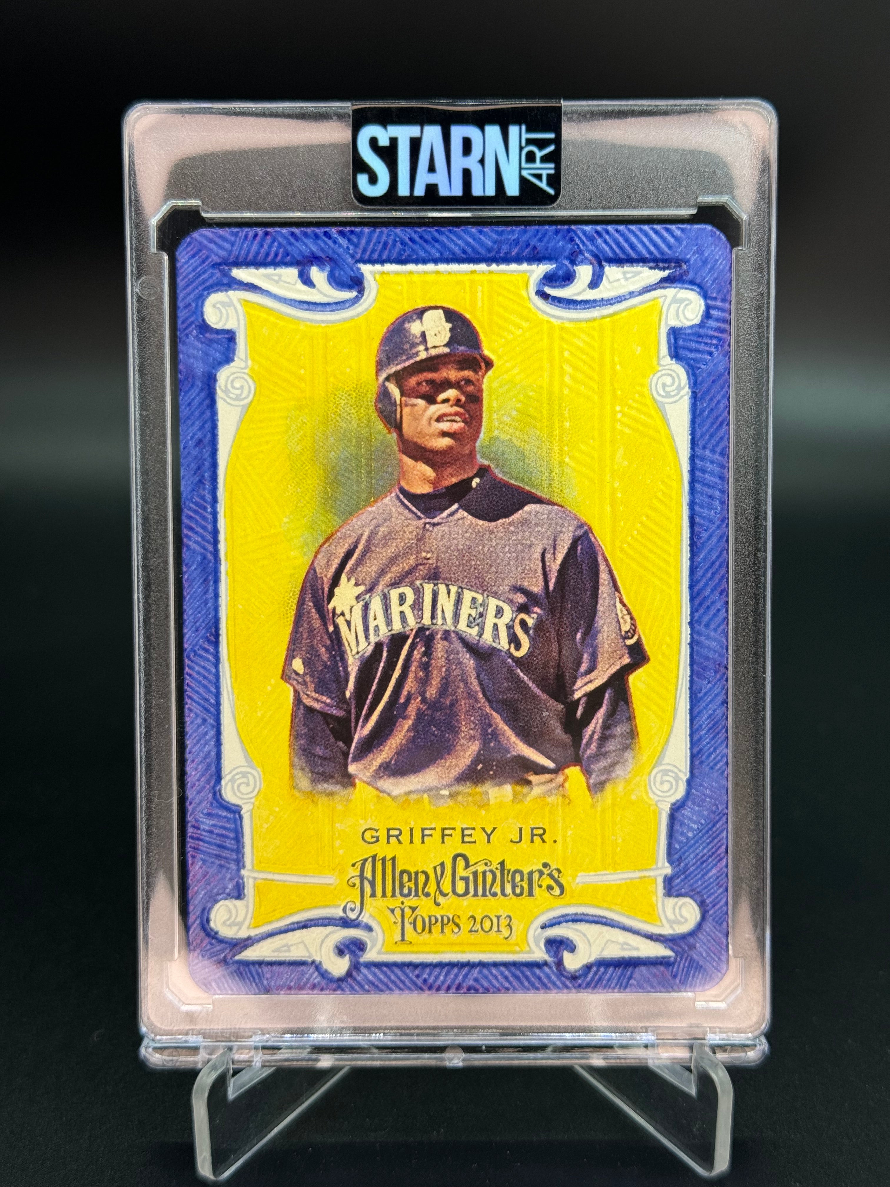 Ken Griffey Jr. Custom 1/1 Baseball Card Art - Painted and Embossed