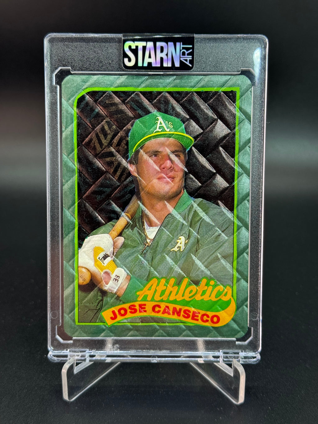 Jose Canseco Custom 1/1 Baseball Card Art - Painted and Embossed