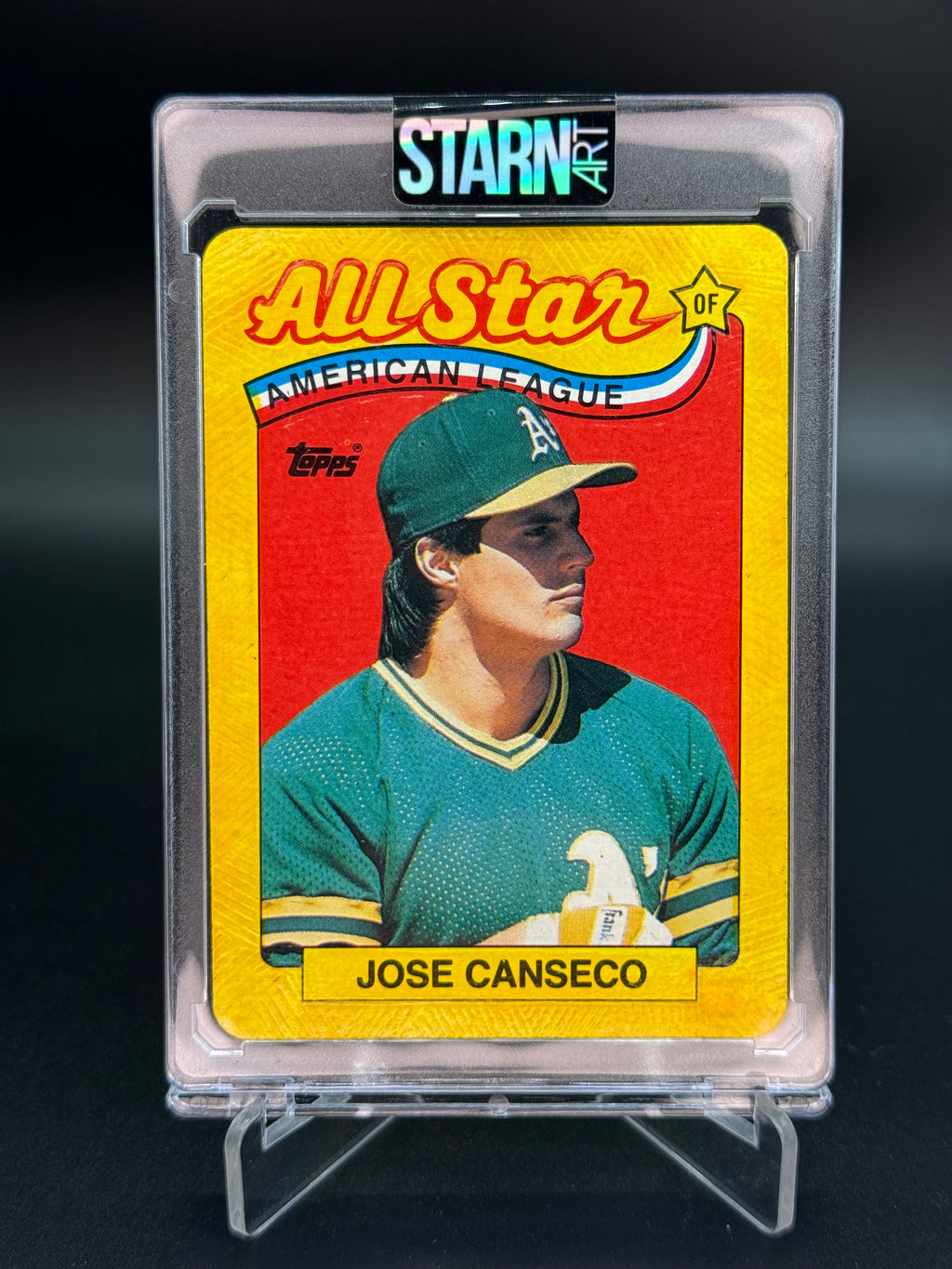 Jose Canseco Custom 1/1 Baseball Card Art - Painted and Embossed