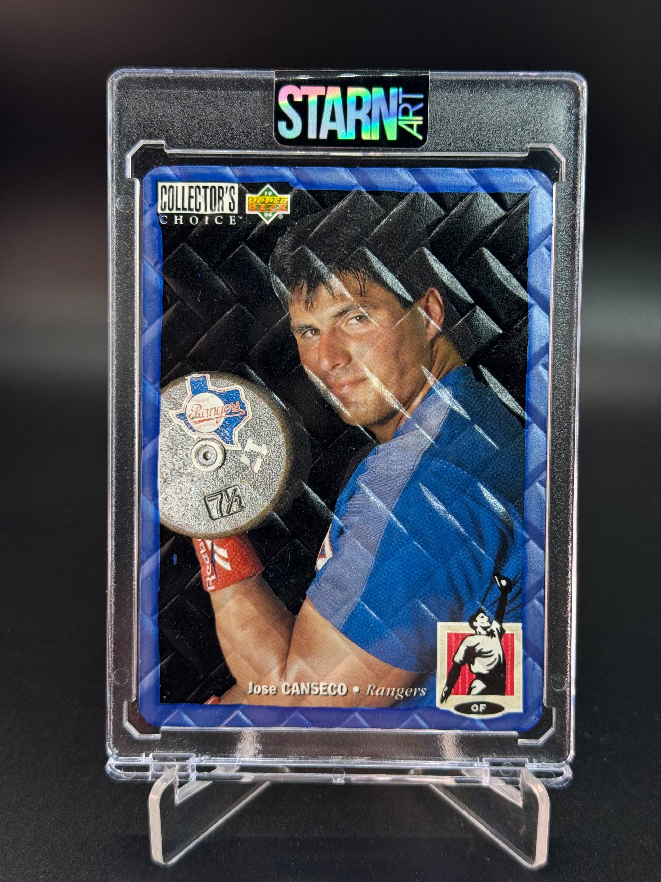 Jose Canseco Custom 1/1 Baseball Card Art - Painted and Embossed