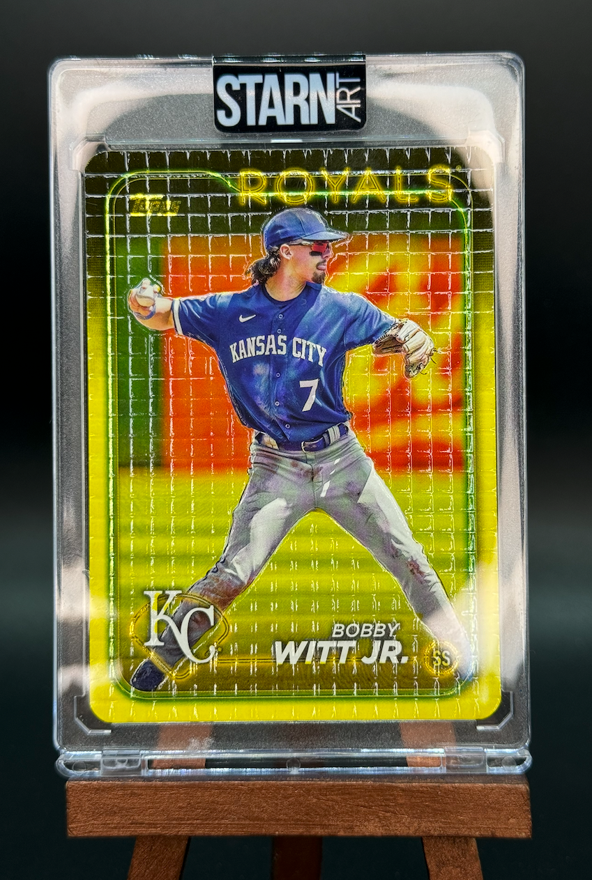 Bobby Witt Jr. Custom 1/1 Baseball Card Art - Painted and Embossed
