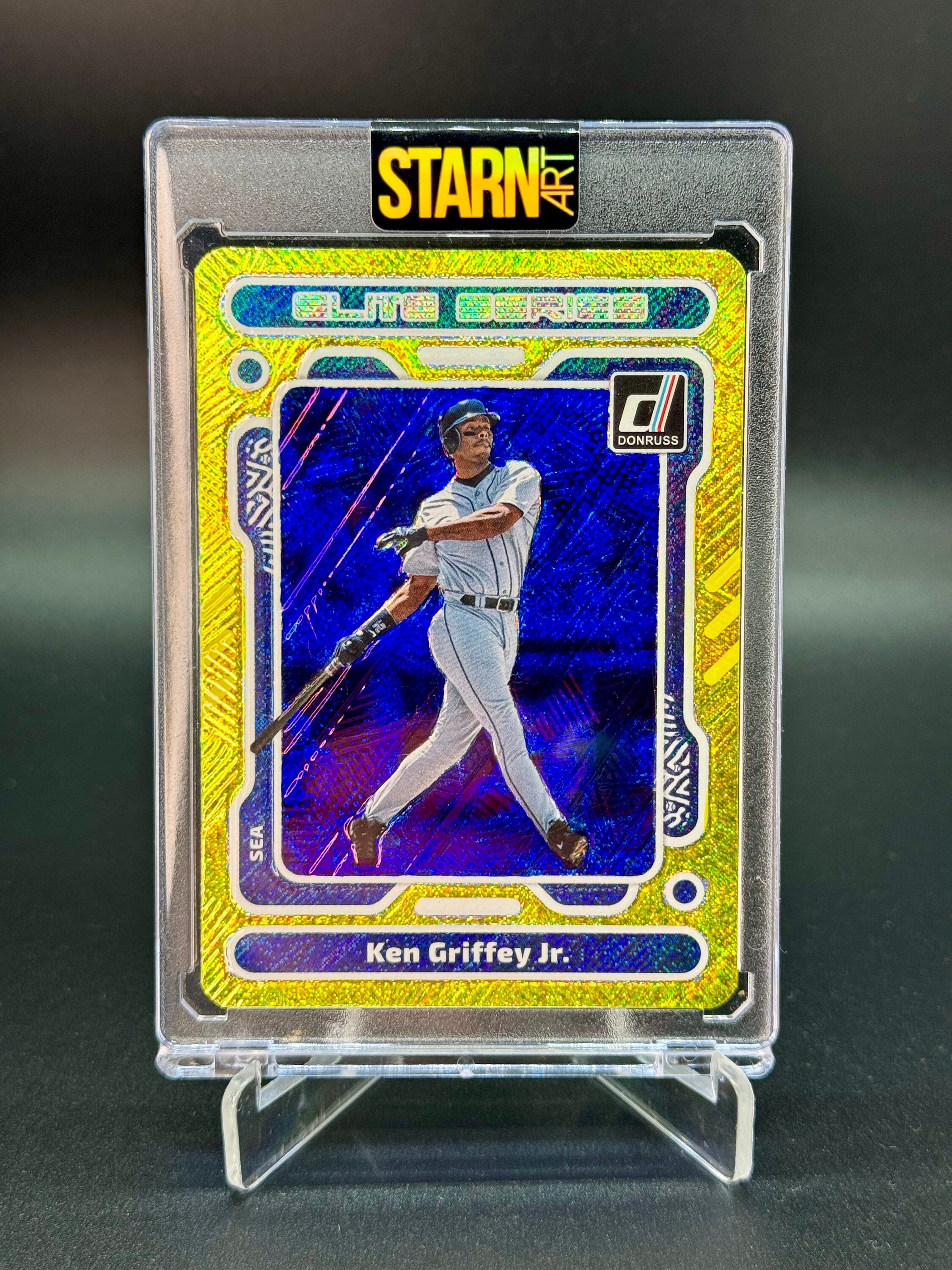 Ken Griffey Jr. Custom Embossed and Painted 1/1 Baseball Card Art