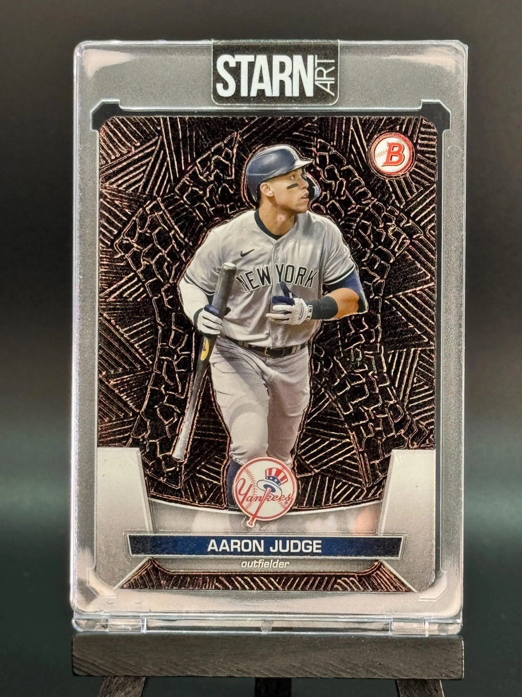 Aaron Judge Custom 1/1 Baseball Card Art - Painted and Embossed