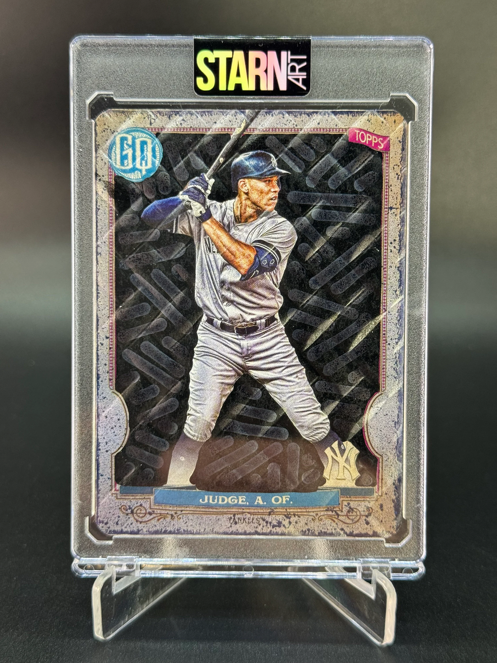 Aaron Judge Custom 1/1 Baseball Card Art - Painted and Embossed