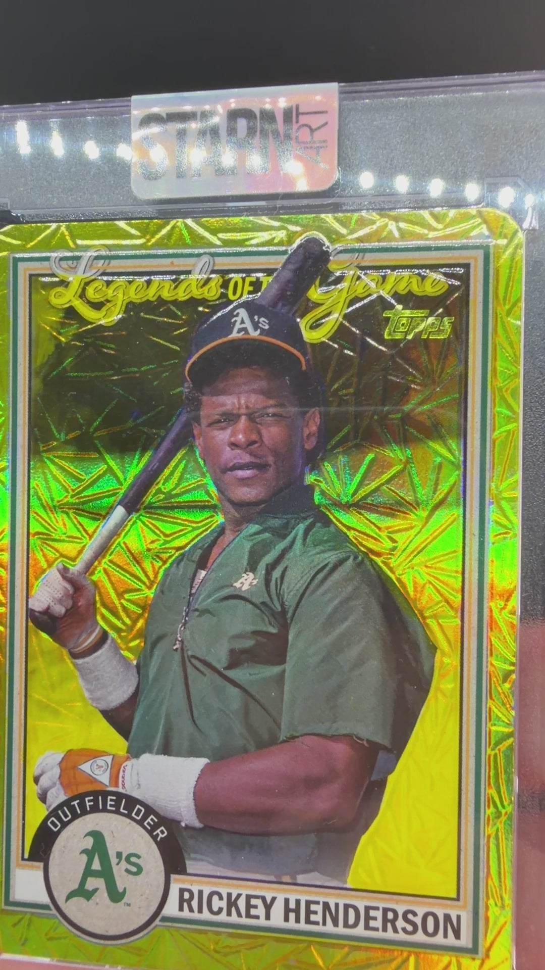 Rickey Henderson Custom 1/1 Baseball Card Art - Painted and Embossed