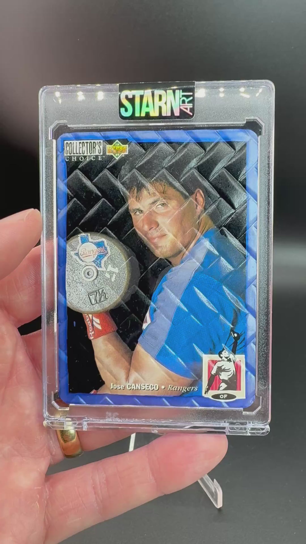 Jose Canseco Custom 1/1 Baseball Card Art - Painted and Embossed