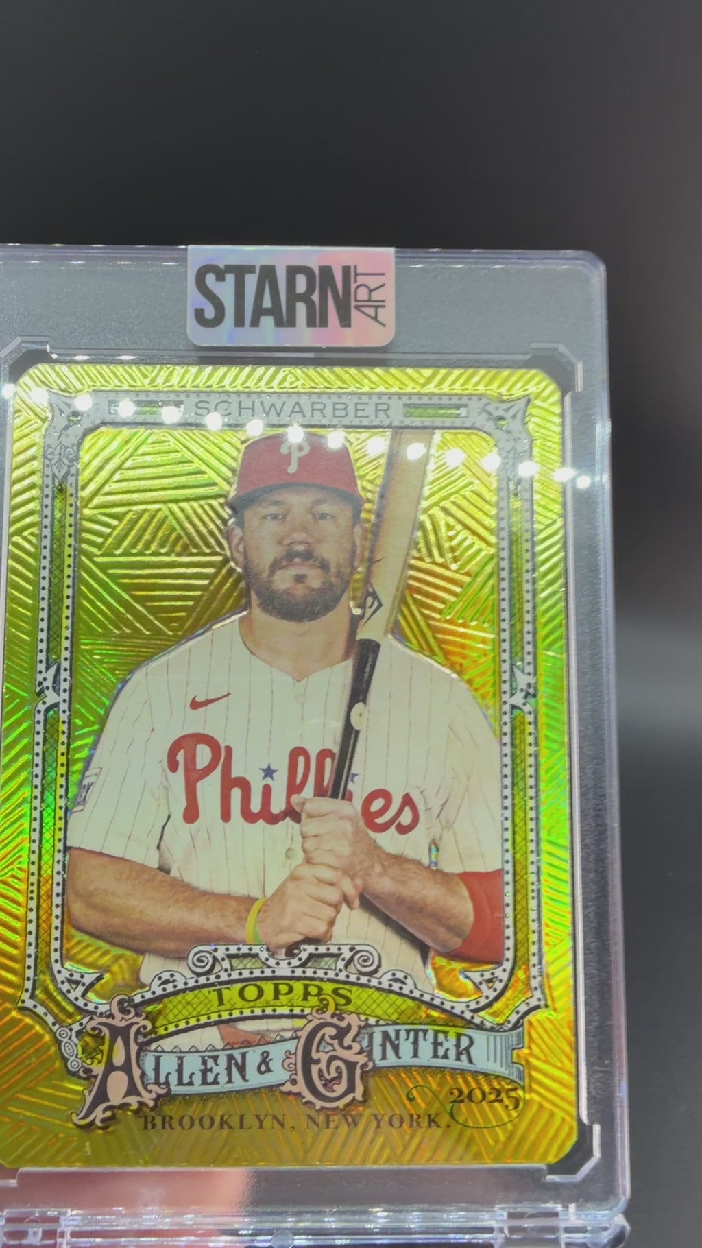 Kyle Schwarber Custom 1/1 Baseball Card Art - Painted and Embossed