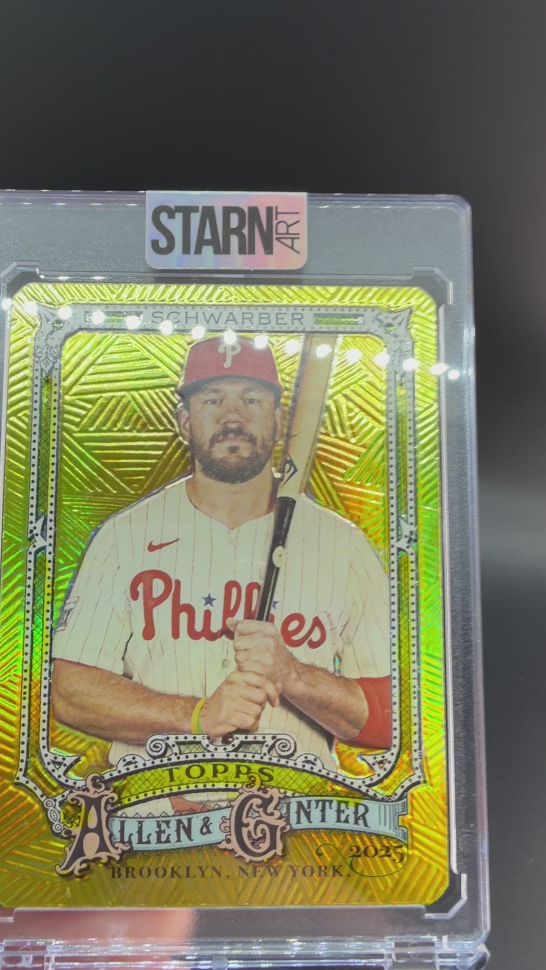 Kyle Schwarber Custom 1/1 Baseball Card Art - Painted and Embossed