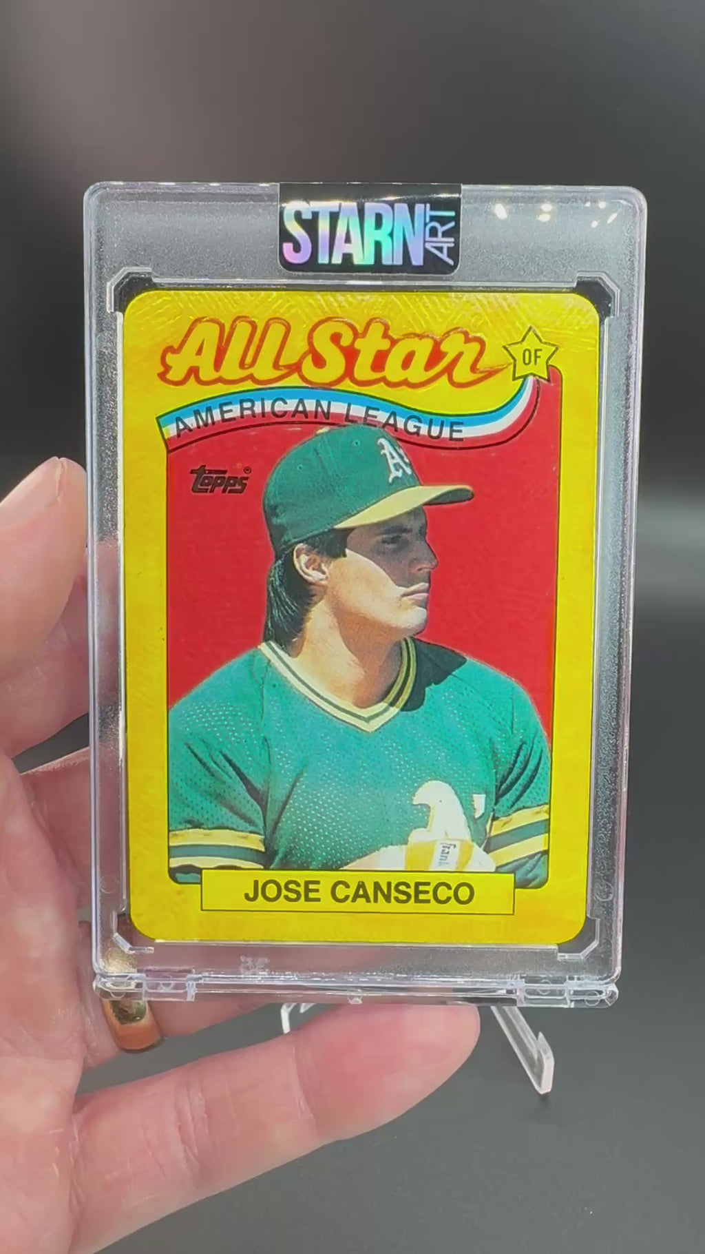 Jose Canseco Custom 1/1 Baseball Card Art - Painted and Embossed