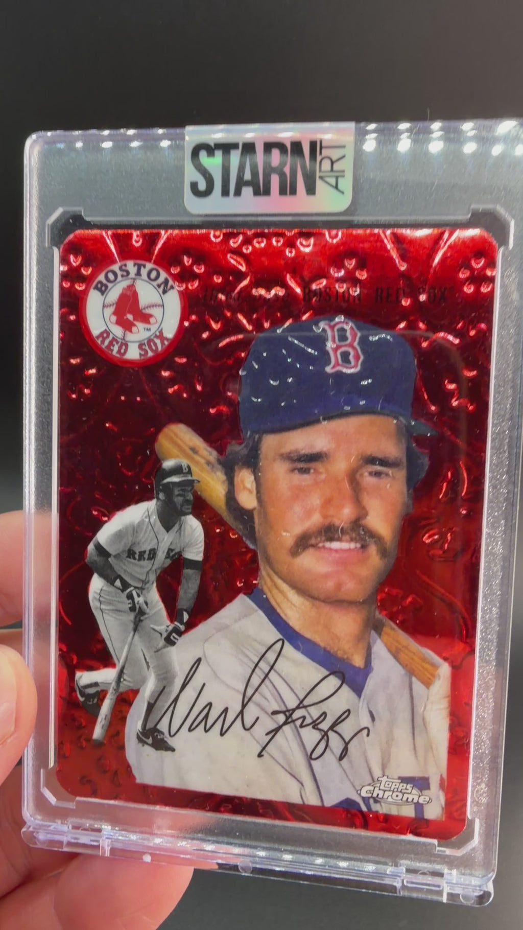Wade Boggs Custom 1/1 Baseball Card Art - Painted and Embossed