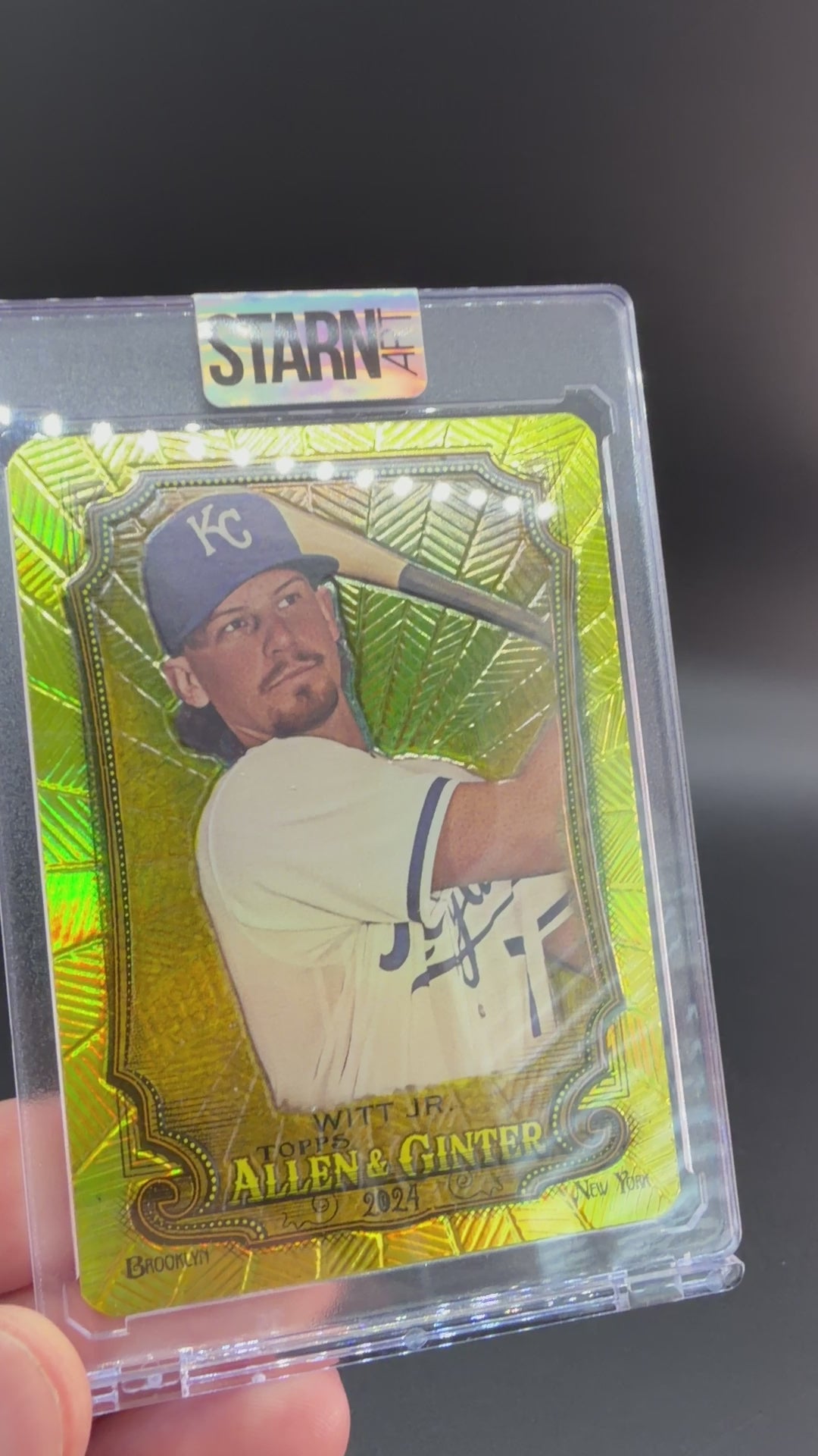 Bobby Witt Jr. Custom 1/1 Baseball Card Art - Painted and Embossed