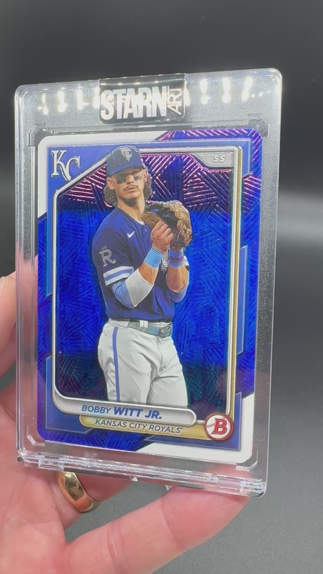 Bobby Witt Jr. Custom 1/1 Baseball Card Art - Painted and Embossed