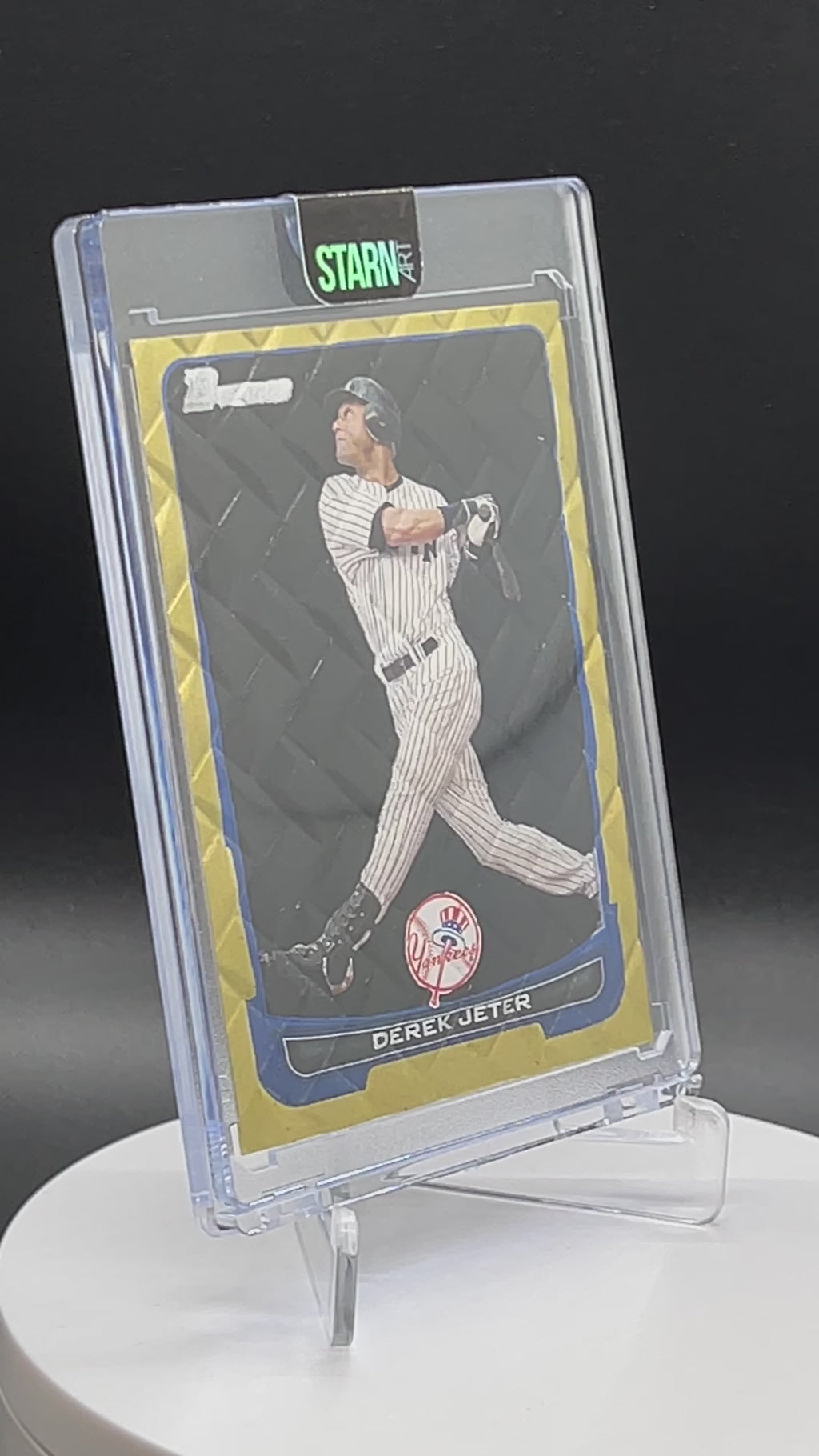 Derek Jeter Custom 1/1 Baseball Card Art - Painted and Embossed