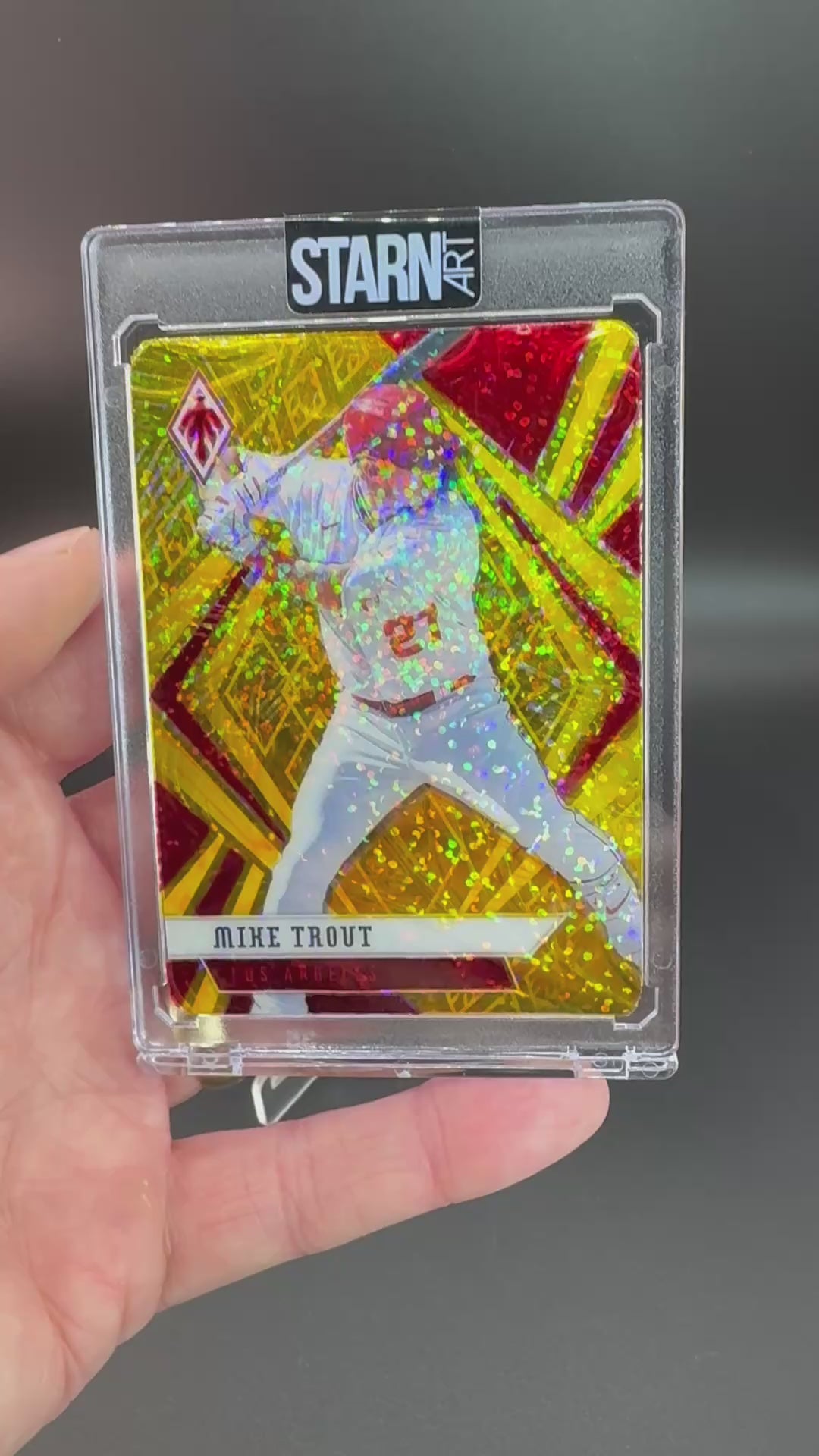Mike Trout Custom 1/1 Baseball Card Art - Painted and Embossed