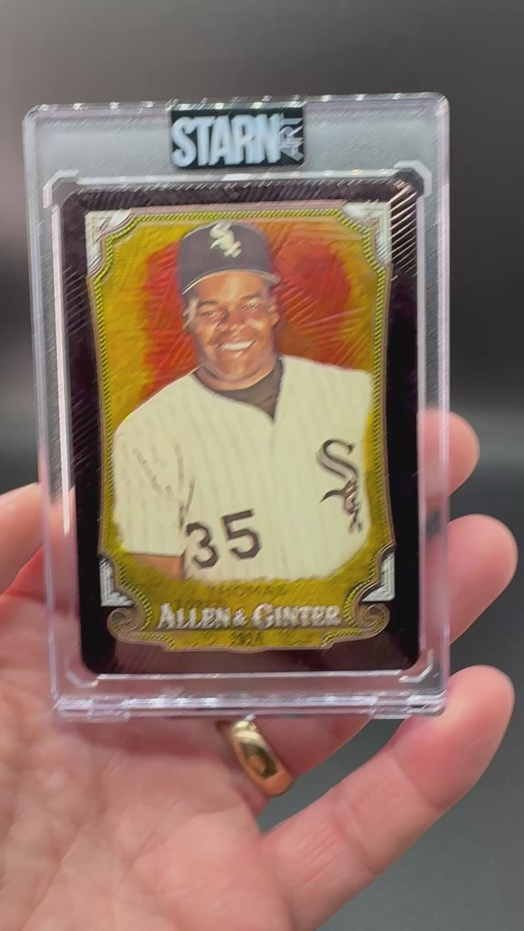 Frank Thomas Custom 1/1 Baseball Card Art - Painted and Embossed