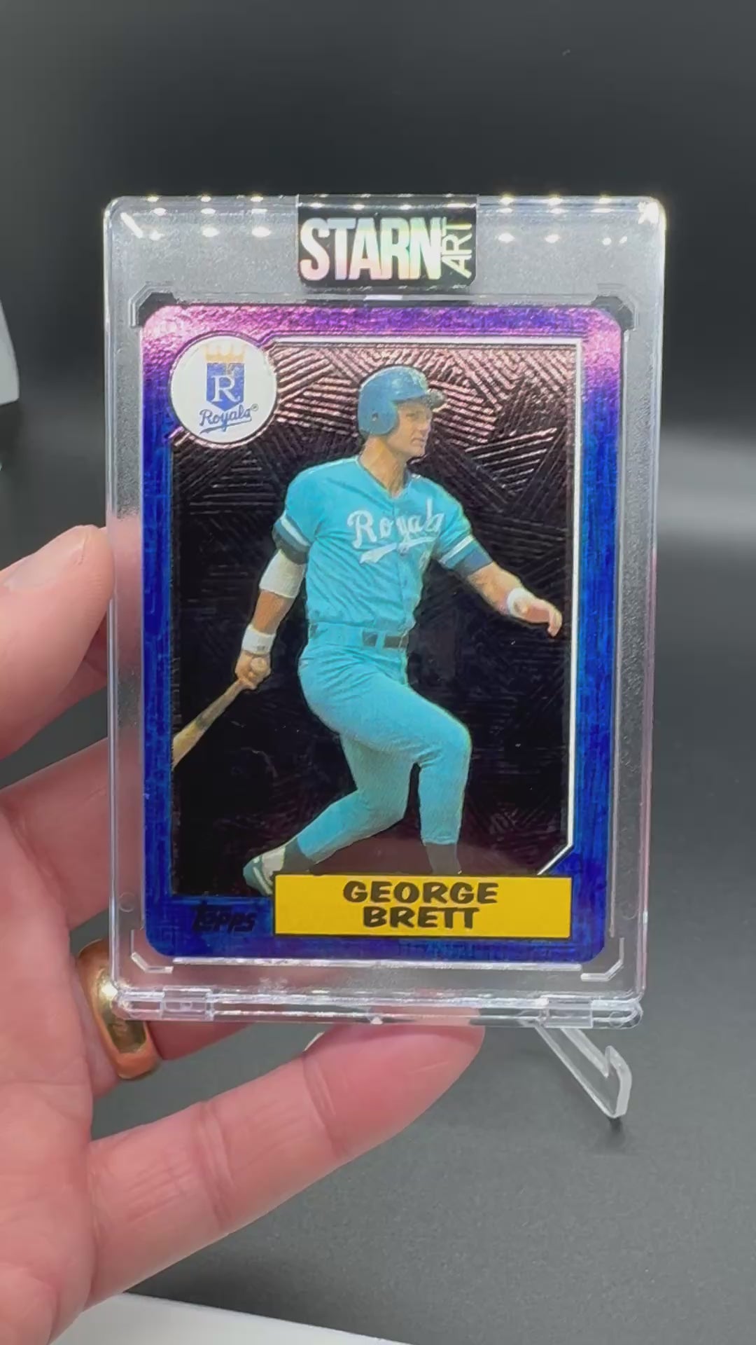 George Brett Custom 1/1 Baseball Card Art - Painted and Embossed