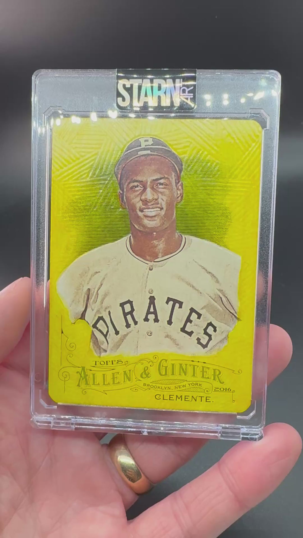 Roberto Clemente Custom 1/1 Baseball Card Art - Painted and Embossed