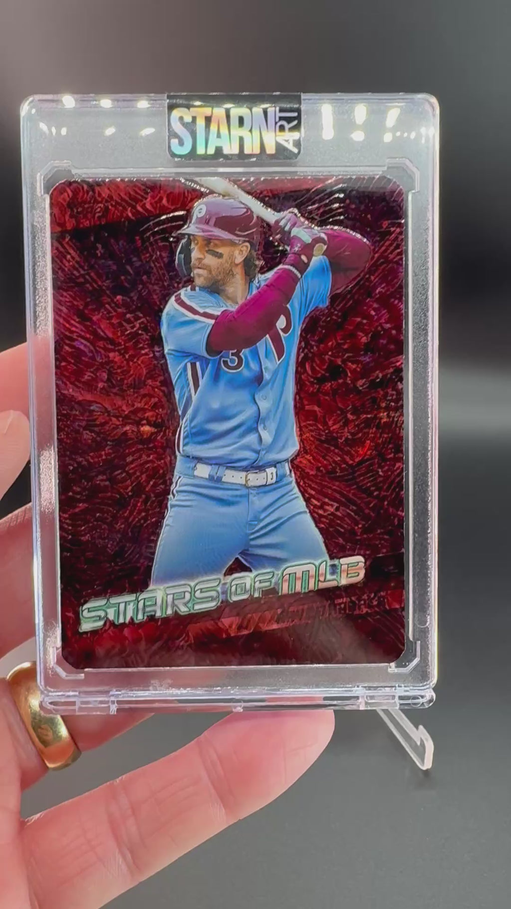 Bryce Harper Custom 1/1 Baseball Card Art - Painted and Embossed