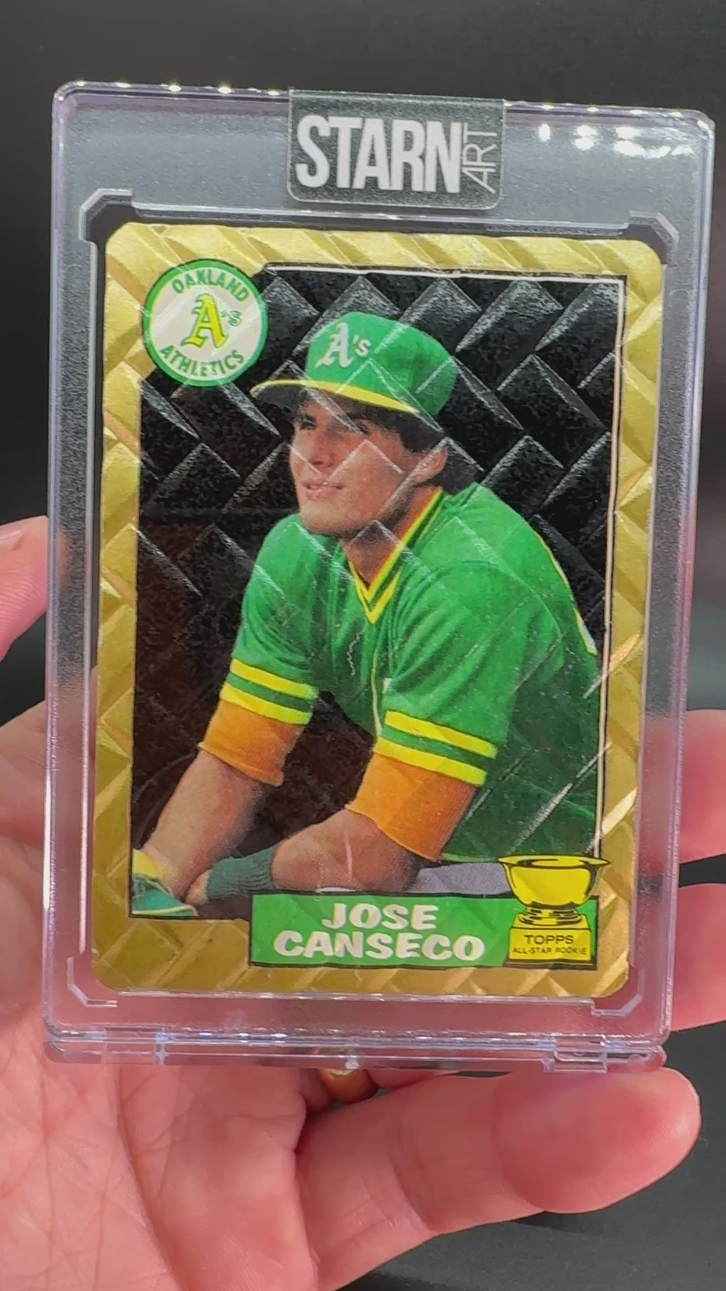 Jose Canseco Custom 1/1 Baseball Card Art - Painted and Embossed