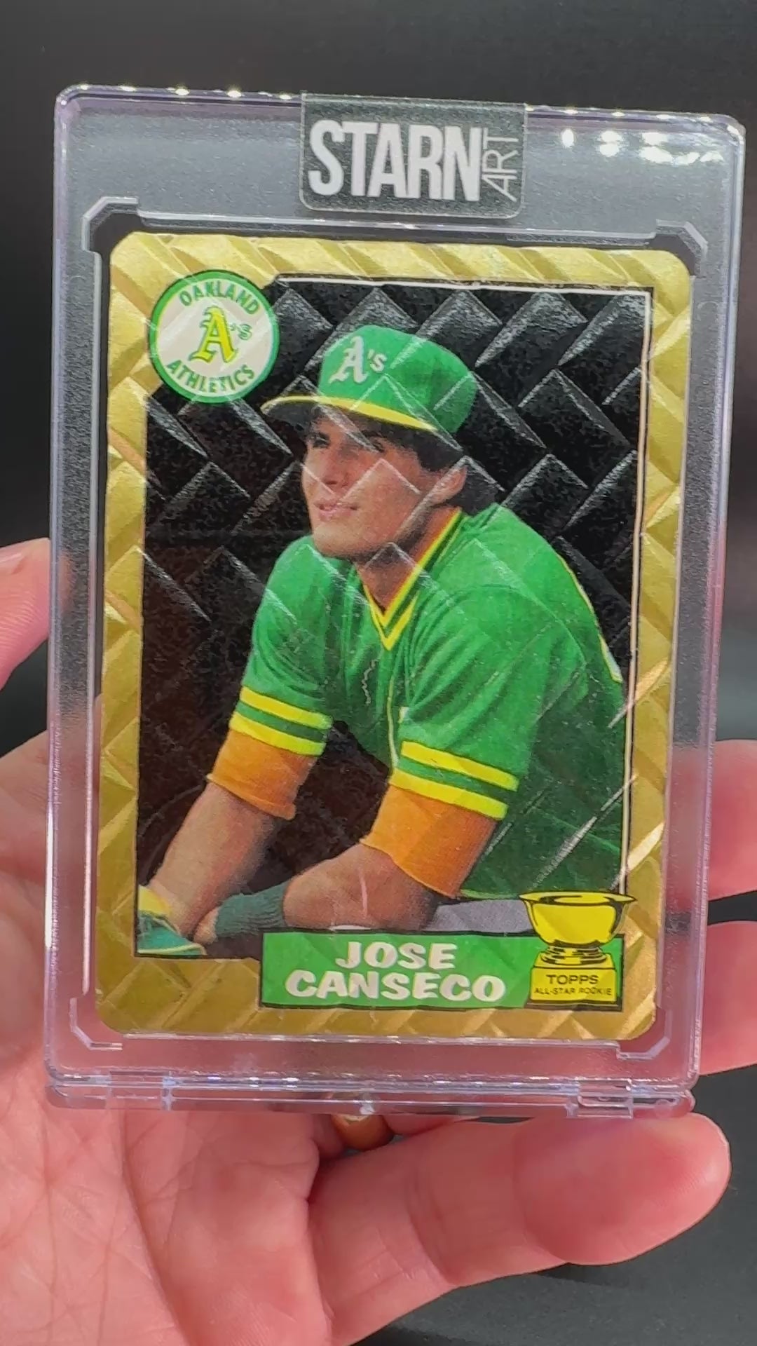 Jose Canseco Custom 1/1 Baseball Card Art - Painted and Embossed