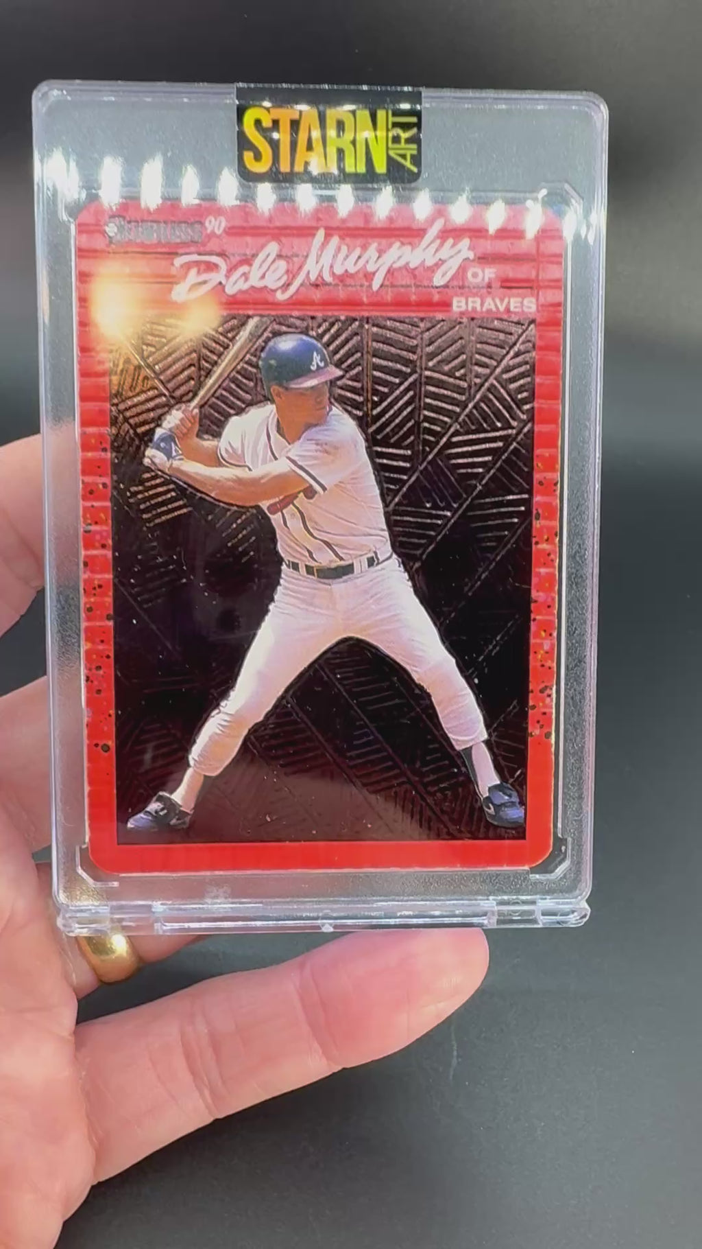 Dale Murphy Custom 1/1 Baseball Card Art - Painted and Embossed