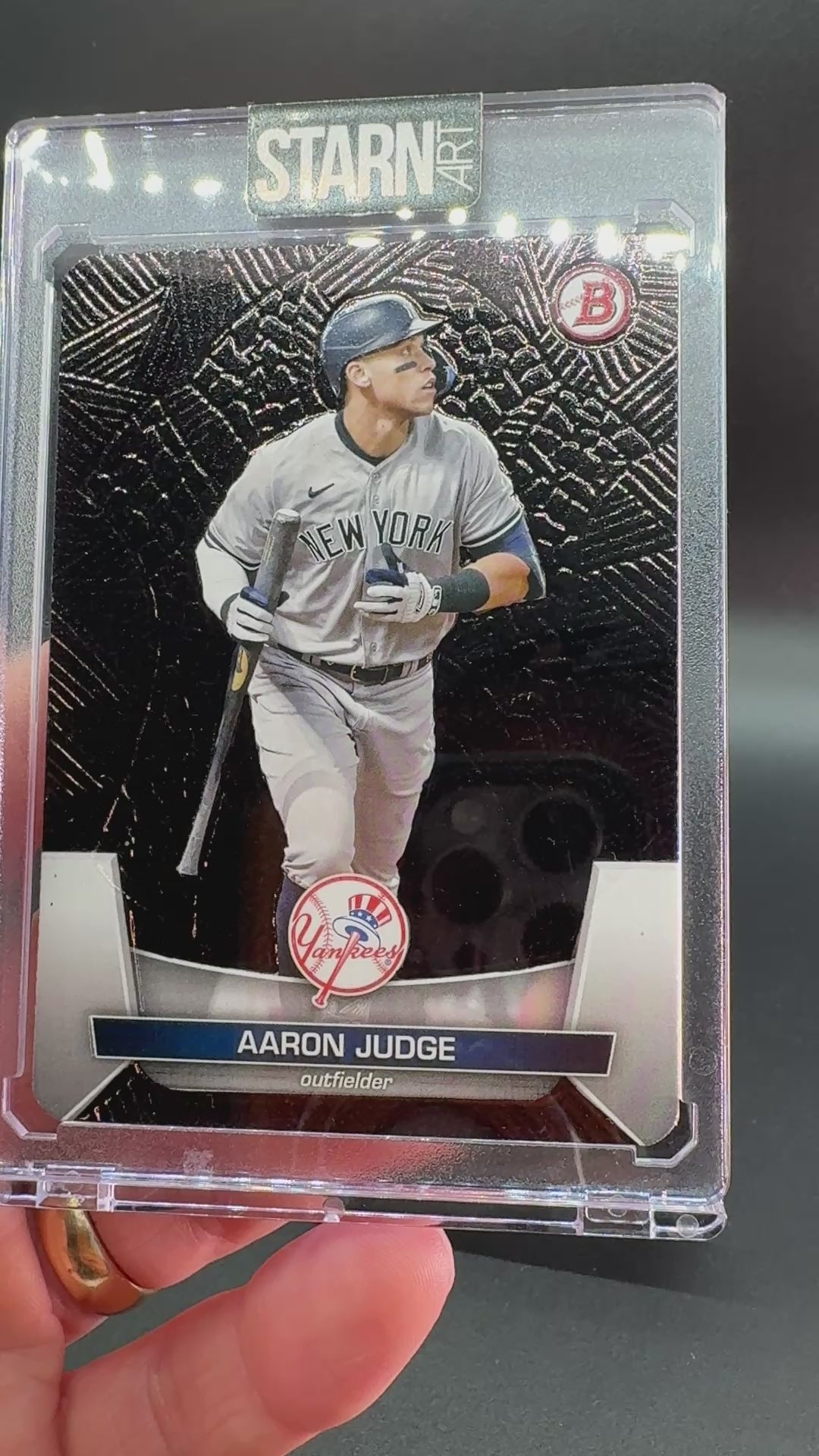 Aaron Judge Custom 1/1 Baseball Card Art - Painted and Embossed