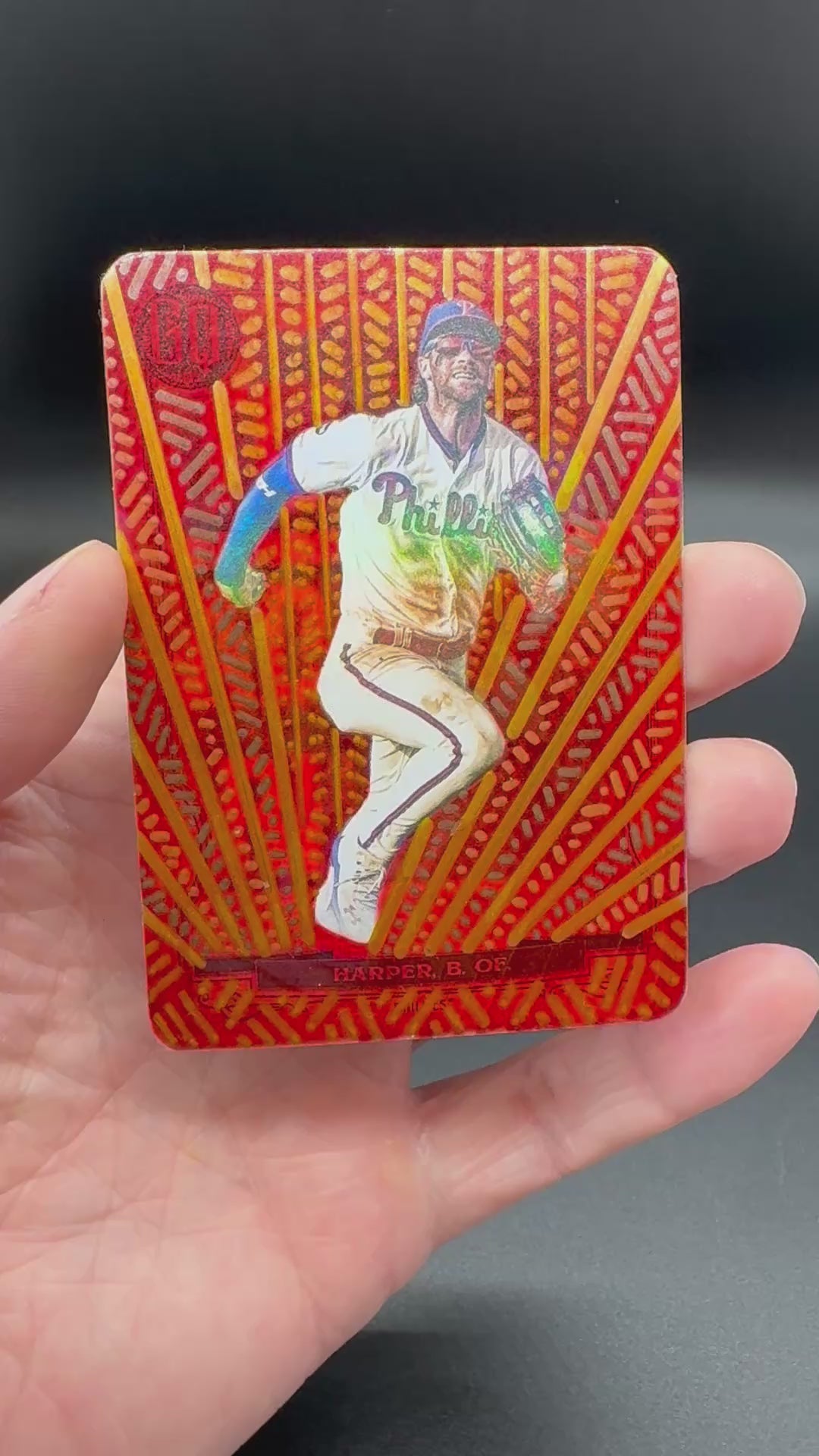 Bryce Harper Custom 1/1 Baseball Card Art - Painted and Embossed