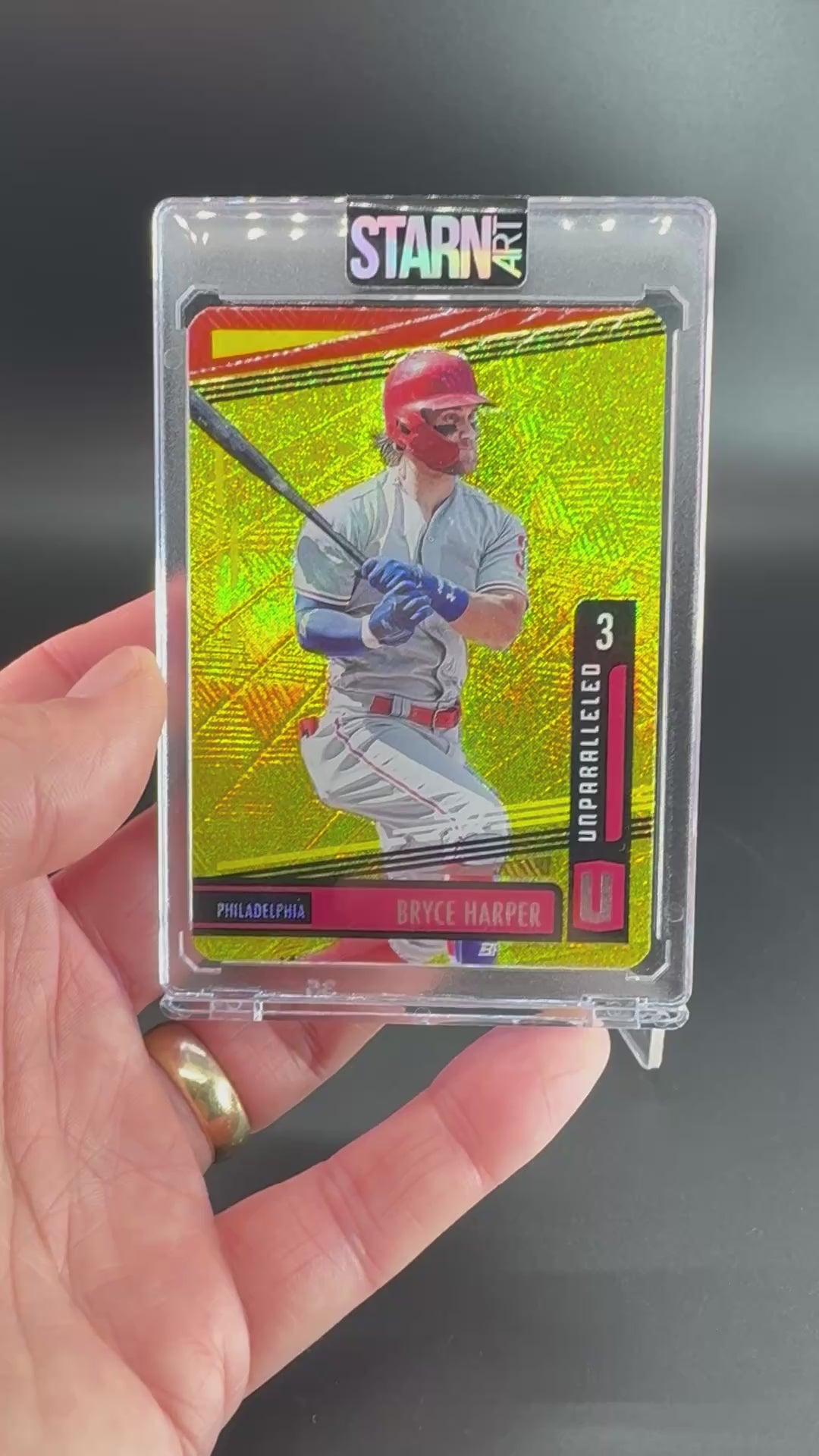 Bryce Harper Custom 1/1 Baseball Card Art - Painted and Embossed