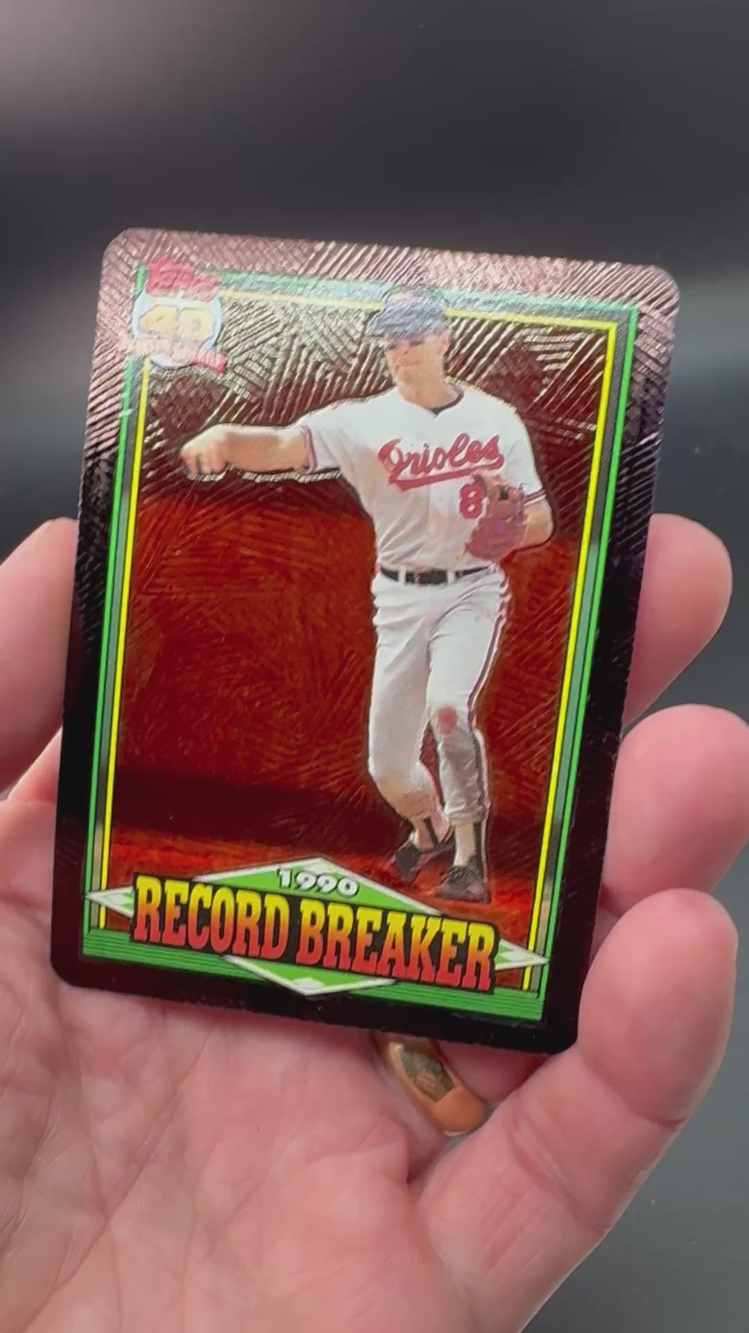 Cal Ripken Jr. Custom 1/1 Baseball Card Art - Painted and Embossed