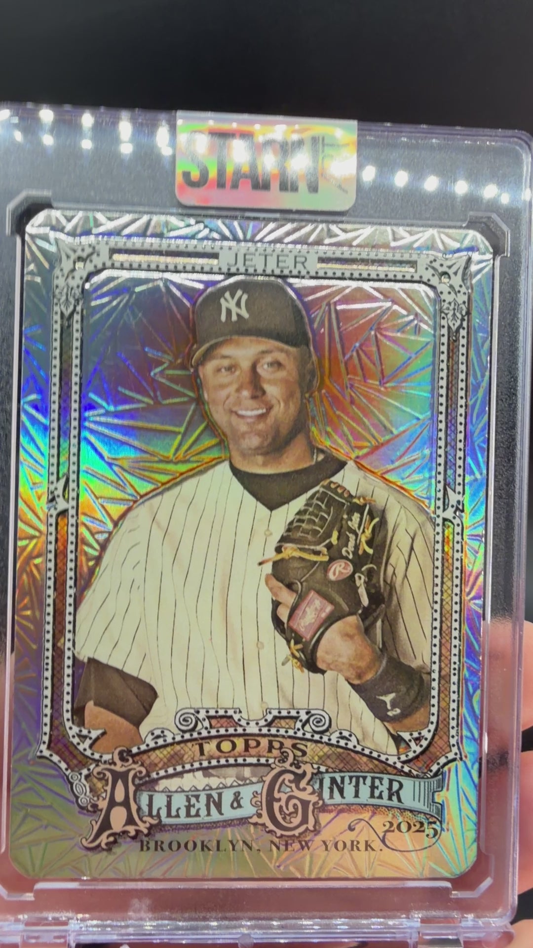 Derek Jeter Custom 1/1 Baseball Card Art - Painted and Embossed